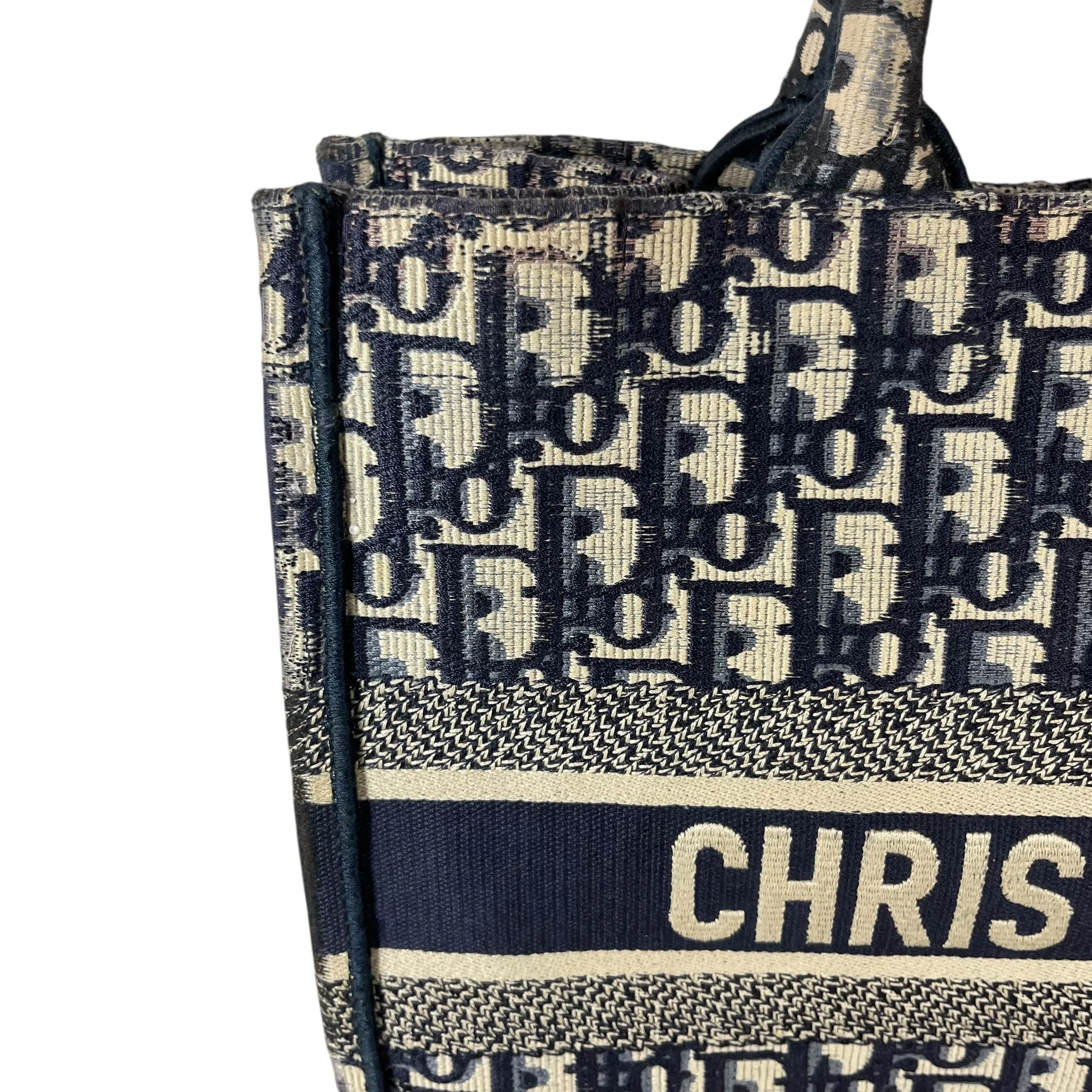 Christian Dior/Tote Bag/Monogram/Leather/NVY/BOOK TOTE
