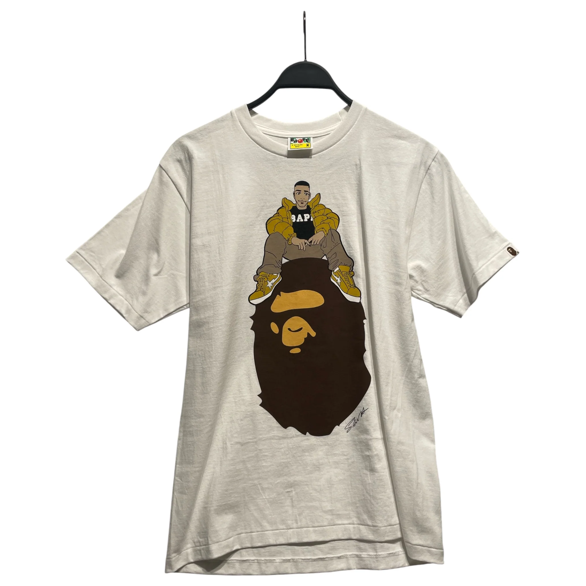 A BATHING APE/T-Shirt/M/Cotton/WHT/Bape Gallery Santa Inoue Tee