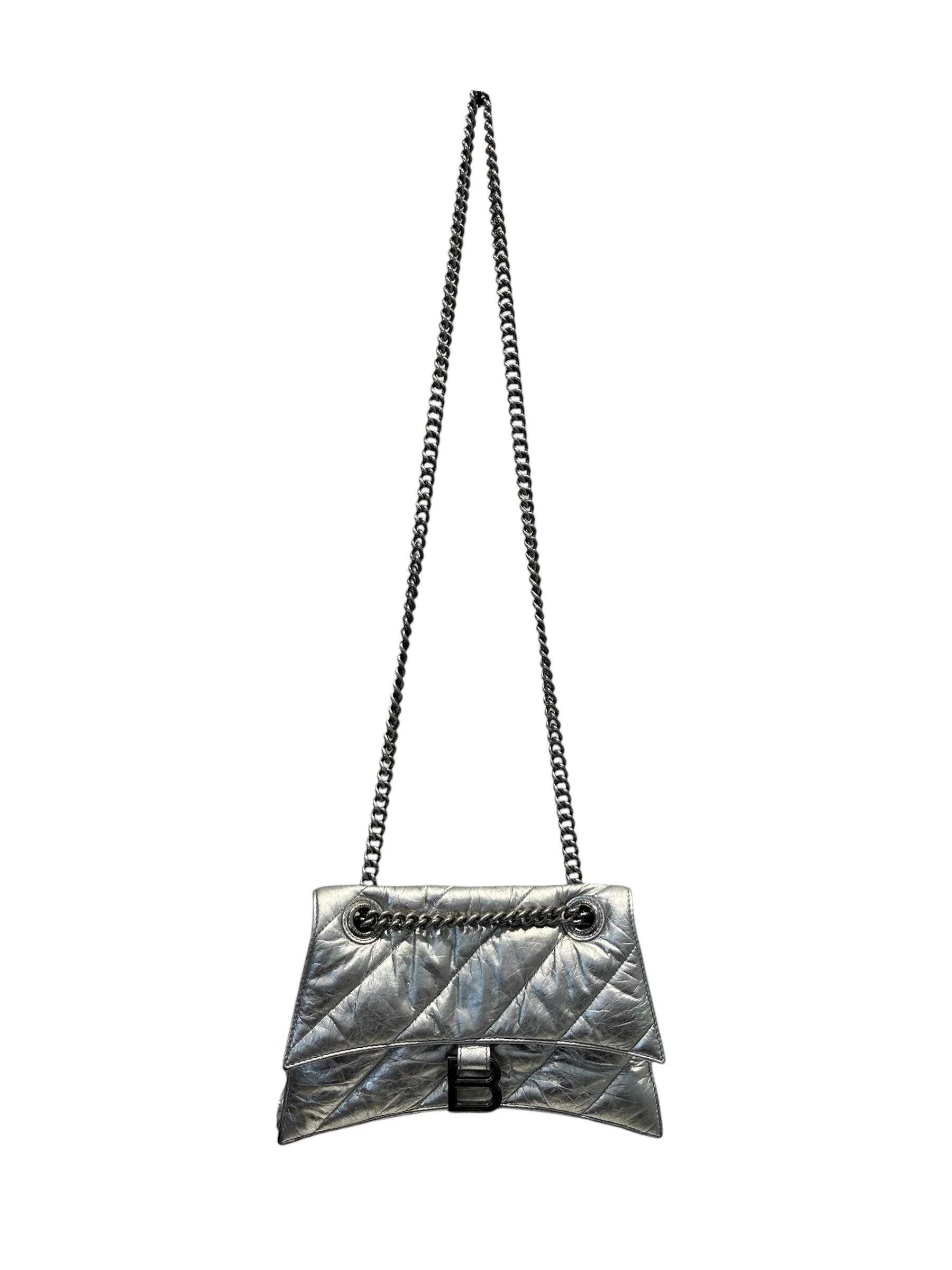 BALENCIAGA/Bag/Leather/SLV/CRUSHED CALFSKIN QUILTED BAG
