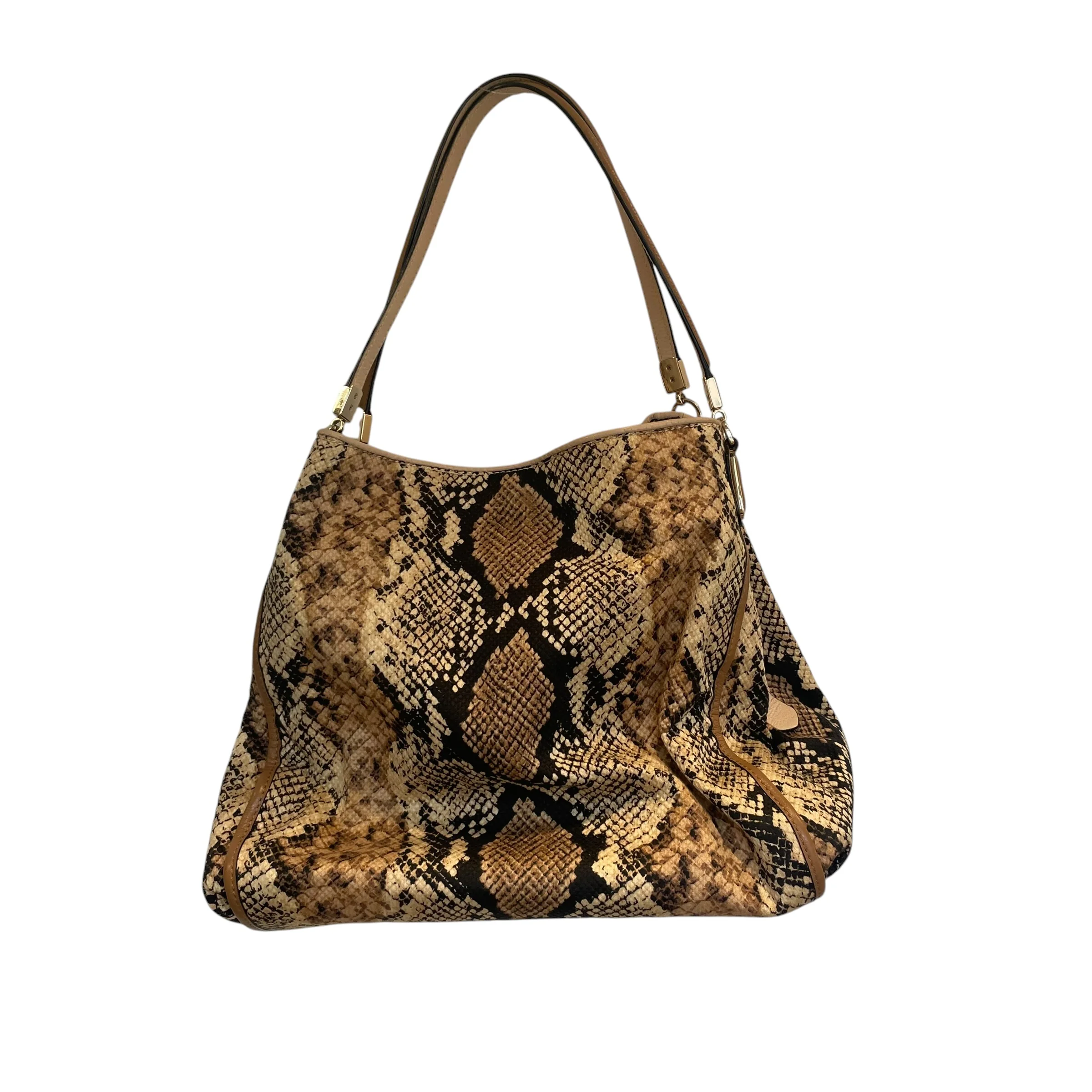 COACH/Hand Bag/Nylon/BEG/MADISON PYTHON PRINT