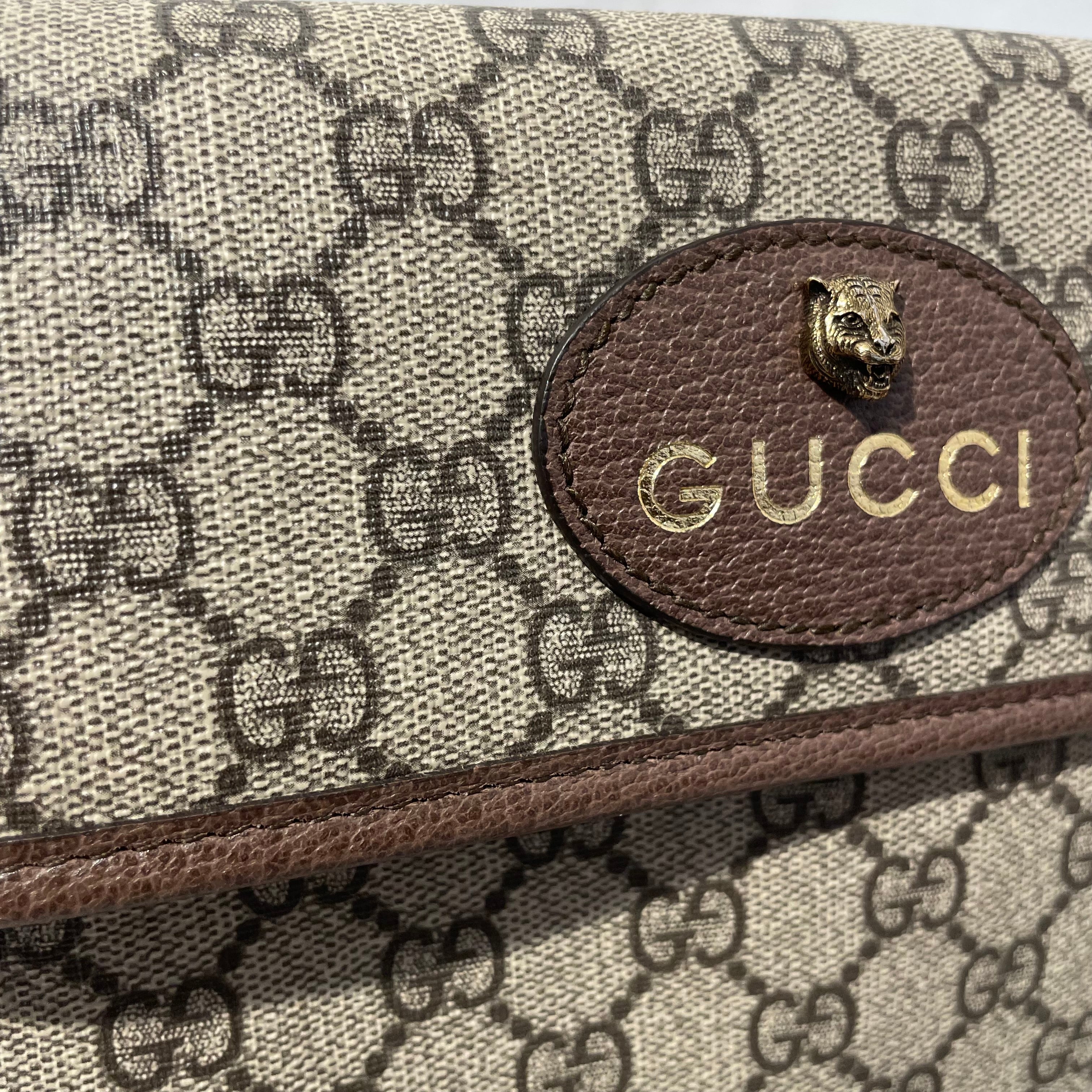 GUCCI/Pouch/Monogram/Leather/KHK/GUCCI OPHIDIA POUCH