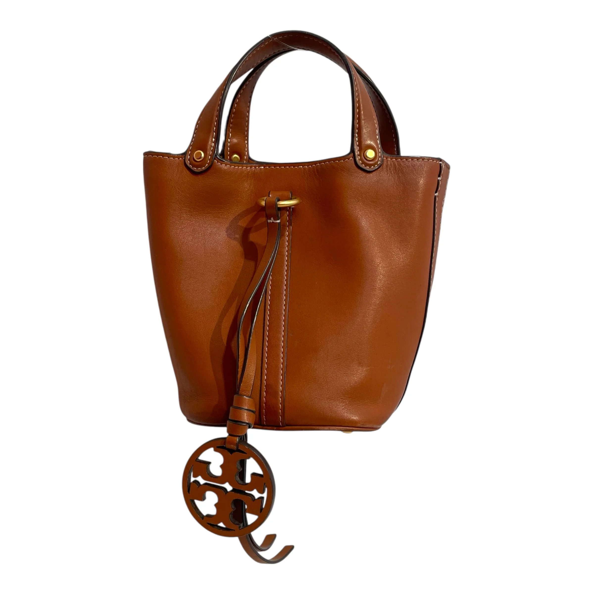 TORY BURCH/Cross Body Bag/Leather/BRW/Miller Mini Bucket Bag