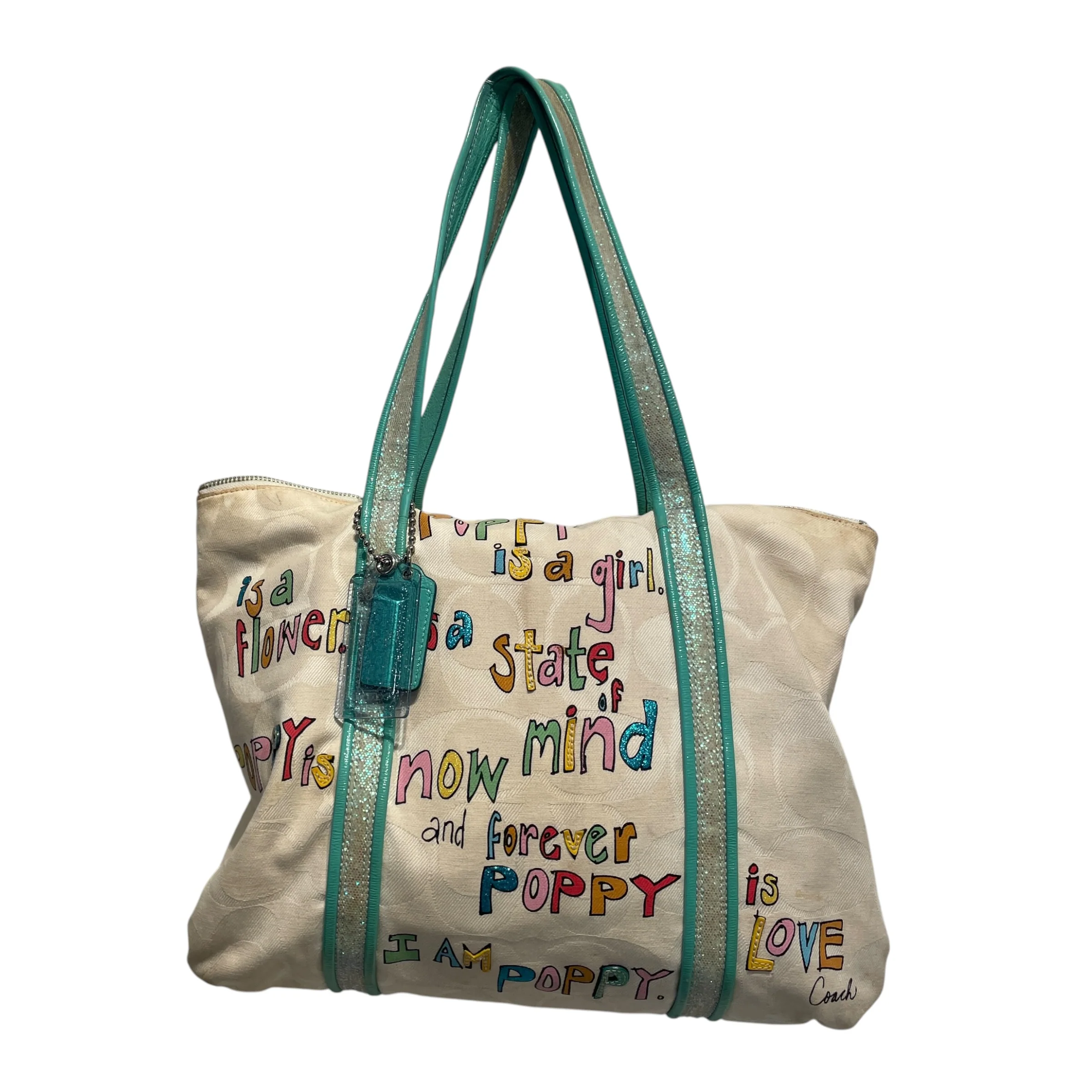 COACH/POPPY/Hand Bag/Graphic/Cotton/CRM/Poppy is a Girl