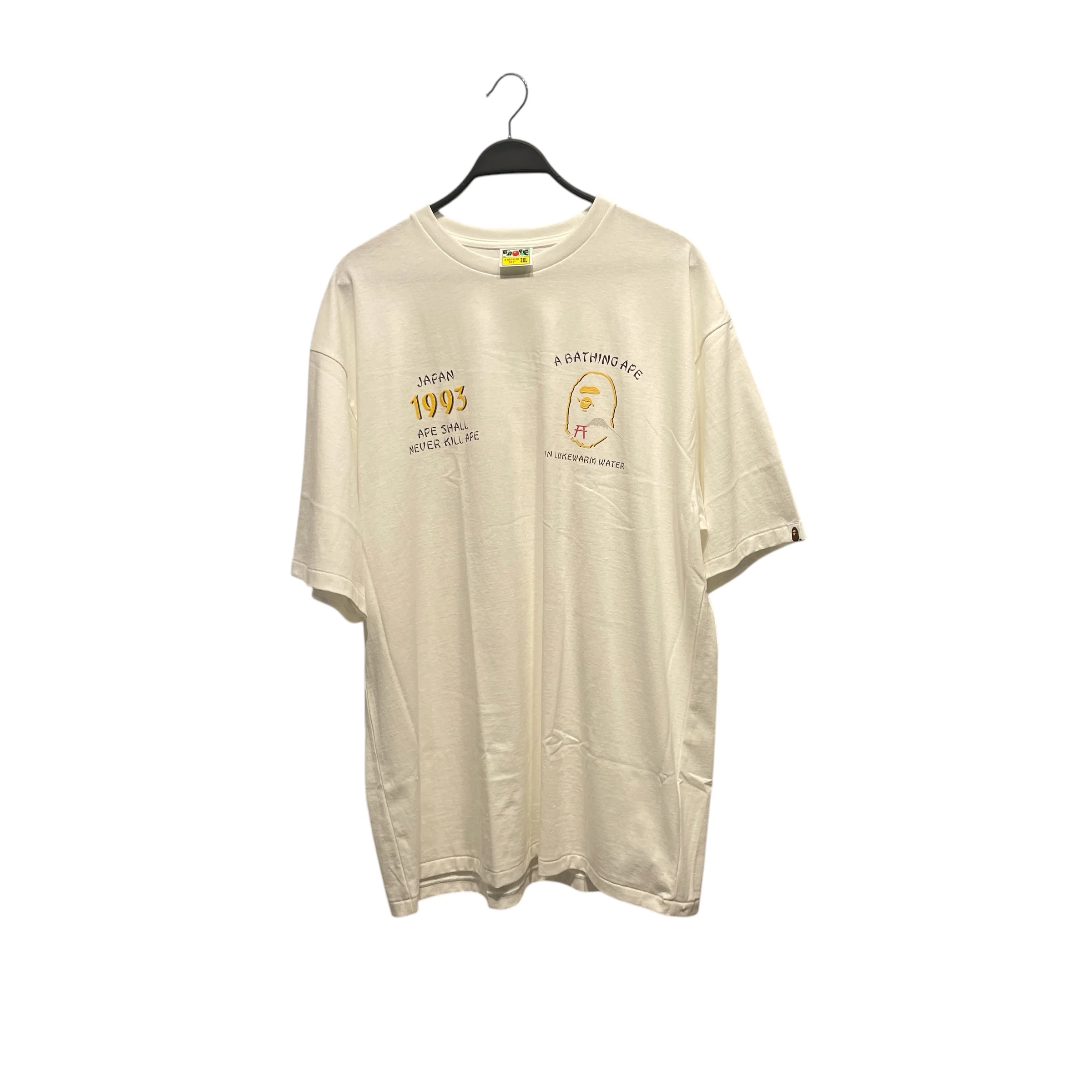 A BATHING APE/T-Shirt/XXXL/Cotton/WHT/japan 1993