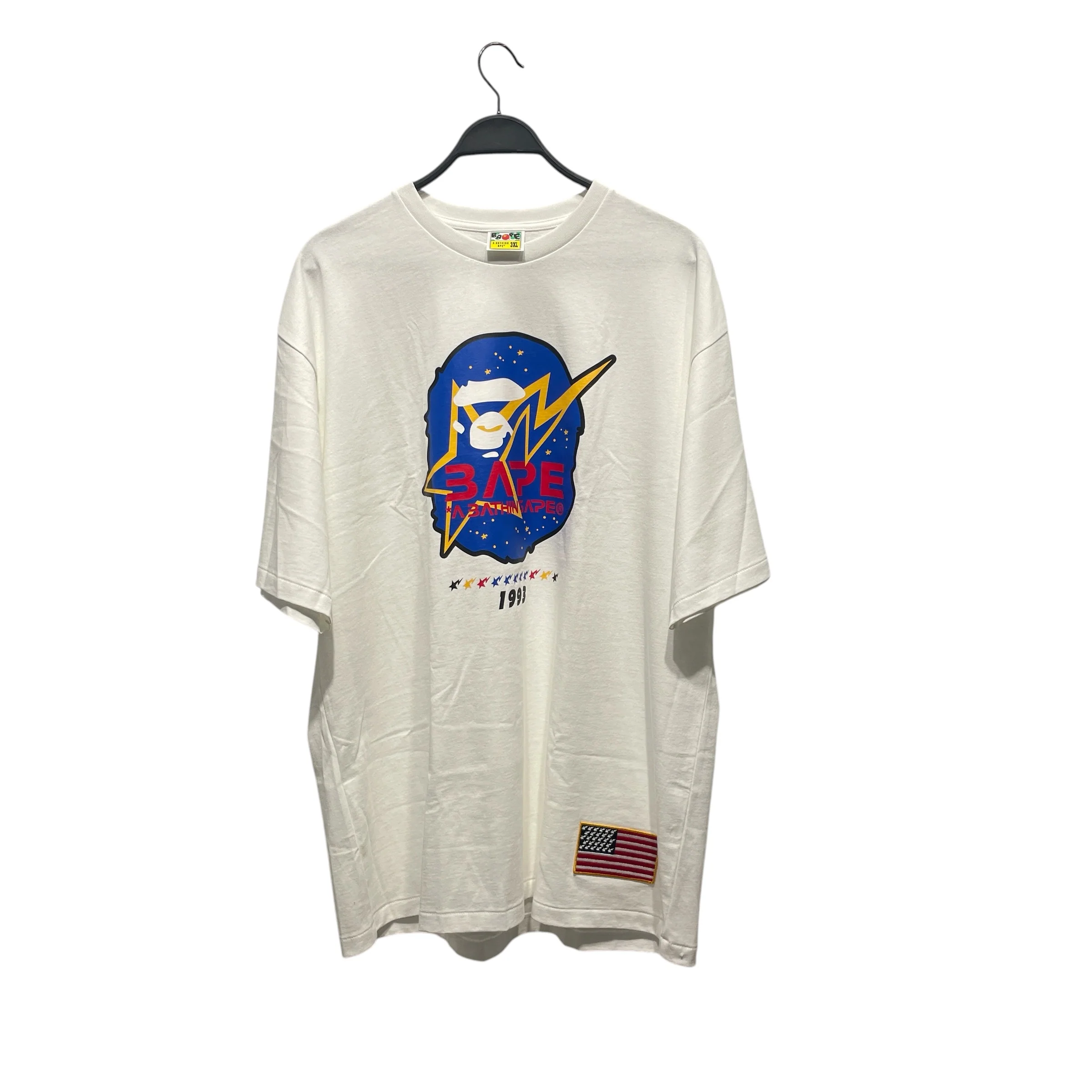 A BATHING APE/T-Shirt/XXXL/Cotton/WHT/usa 1993