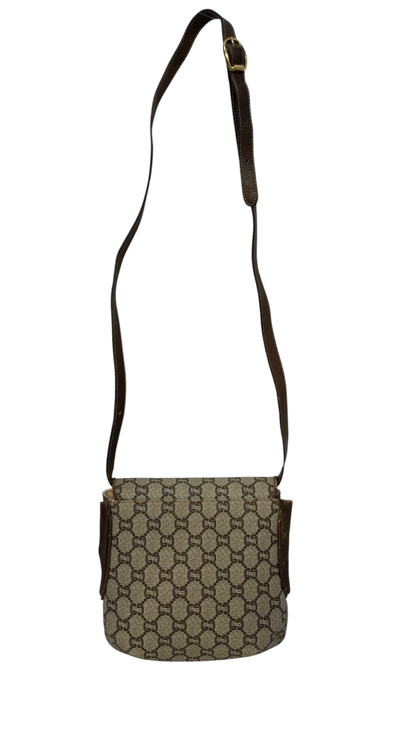 GUCCI/Cross Body Bag/Monogram/Leather/BRW/VINTAGE GG PLUS