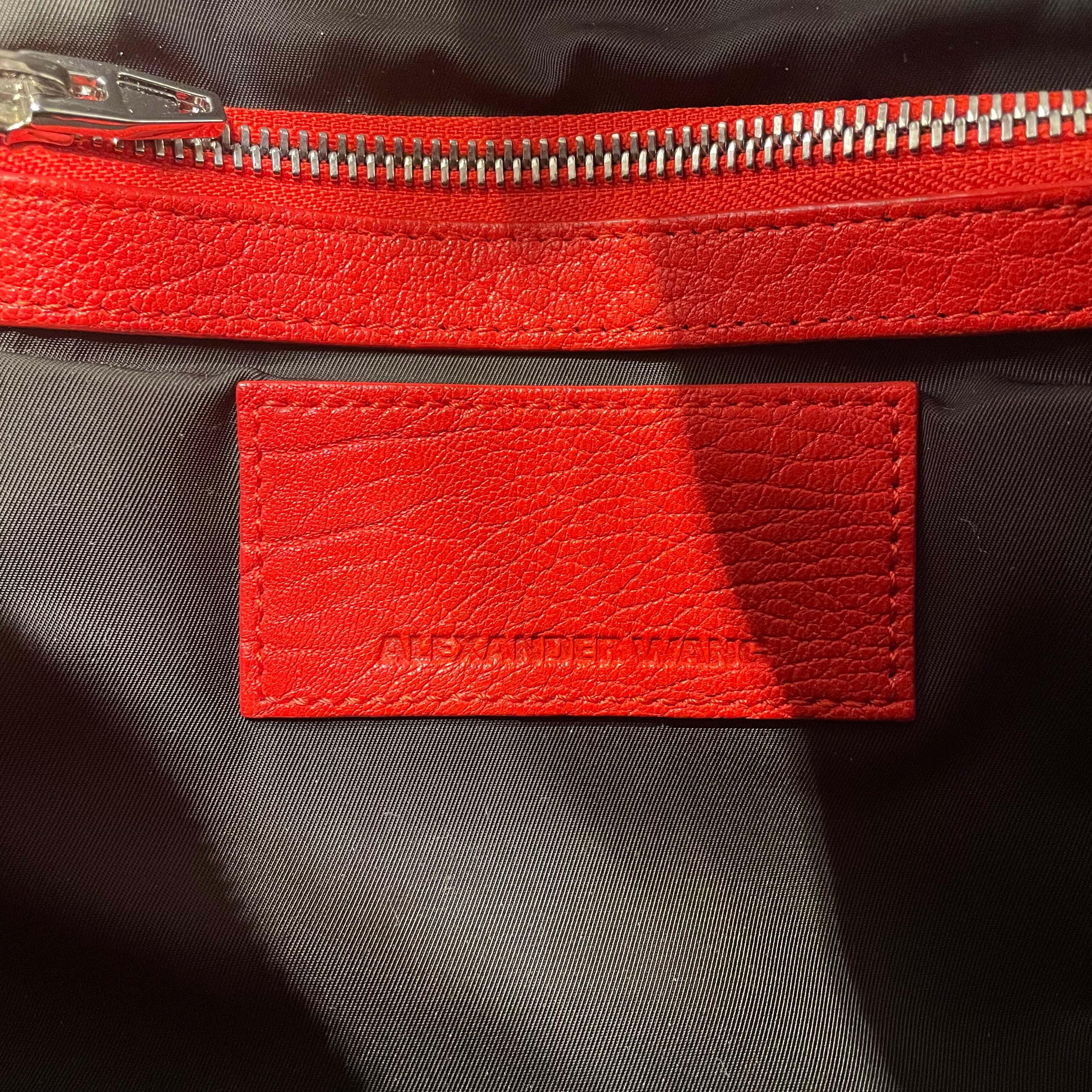 Alexander Wang/Bag/Leather/RED/STUDDED ROCCO