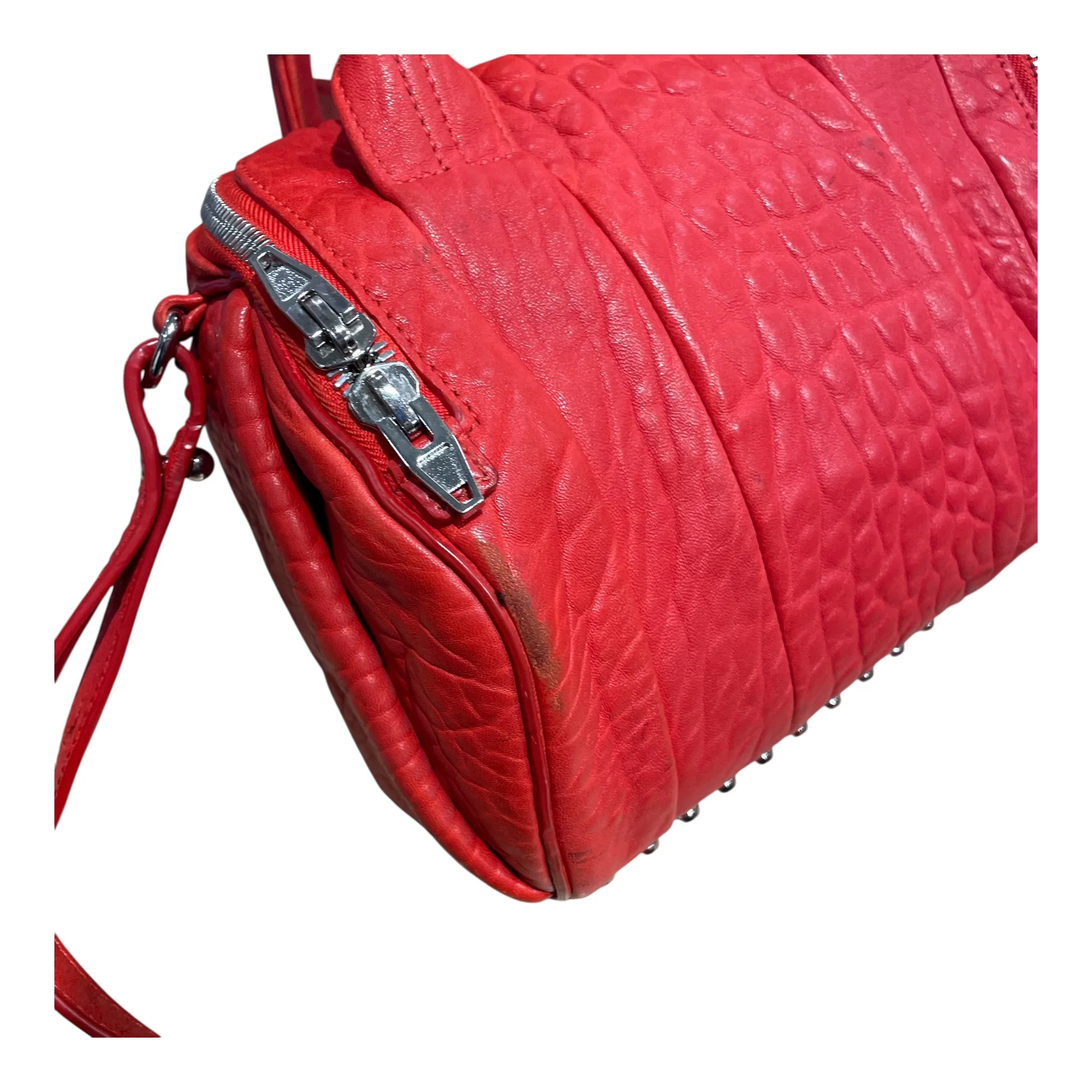 Alexander Wang/Bag/Leather/RED/STUDDED ROCCO