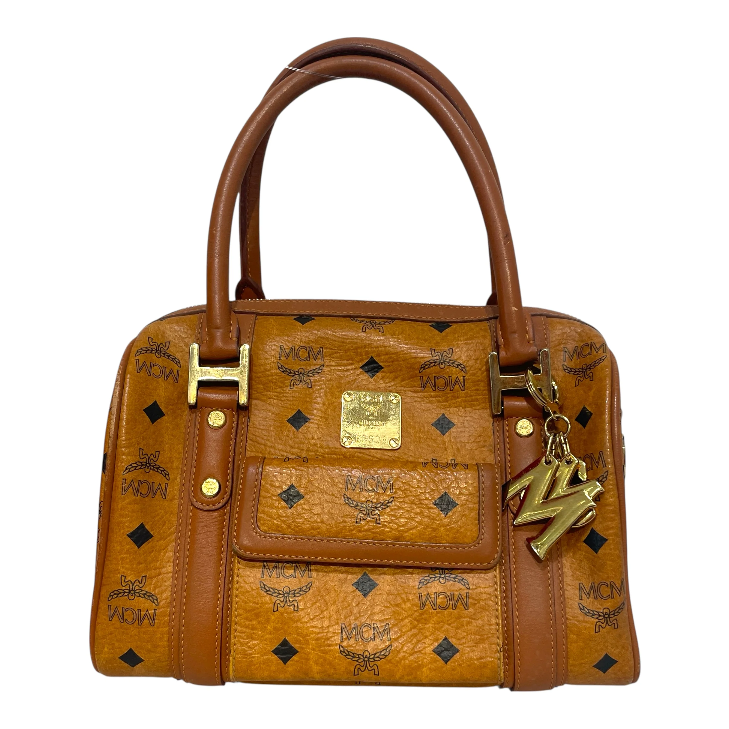 MCM/Hand Bag/Monogram/Leather/CML/Visetos Boston Satchel