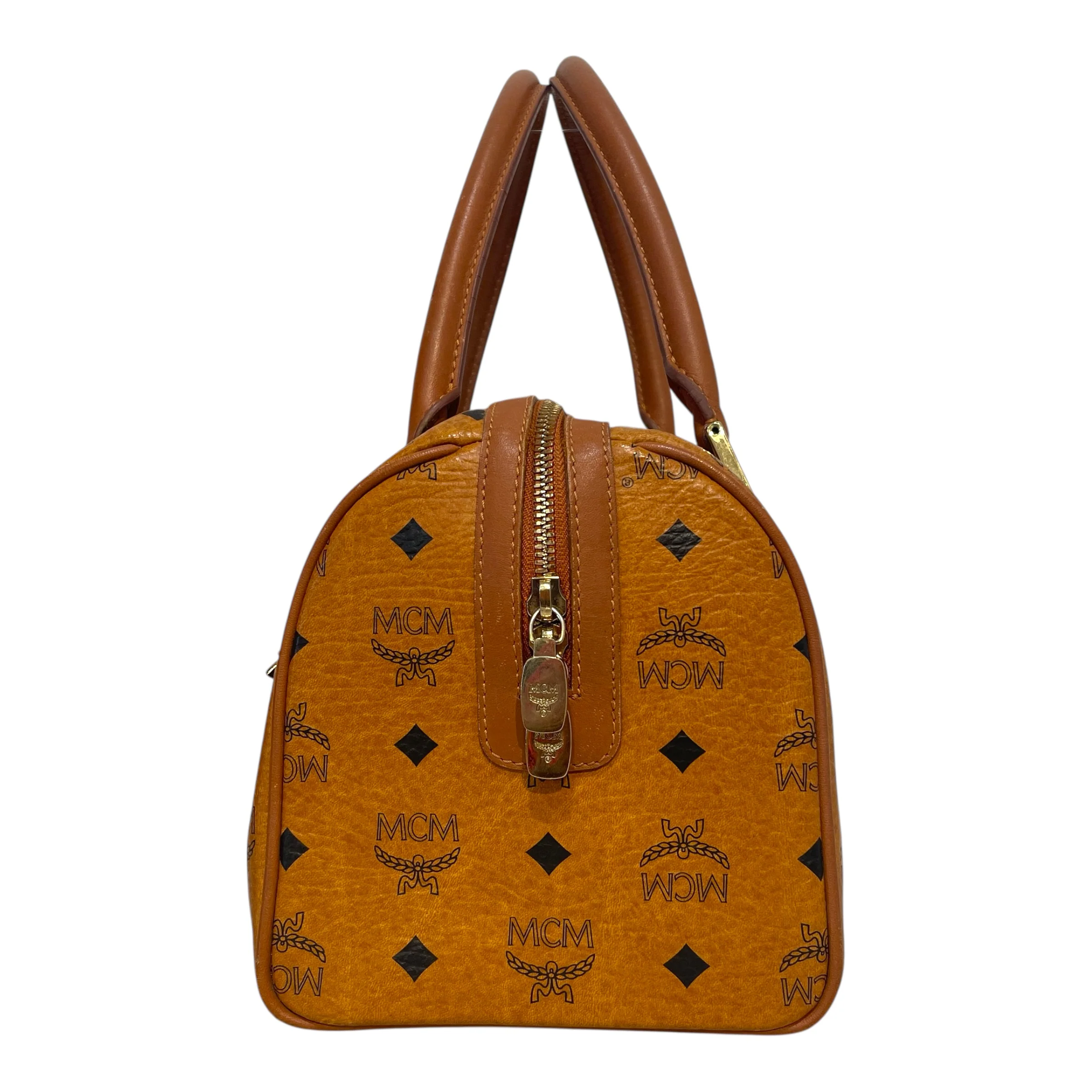 MCM/Hand Bag/Monogram/Leather/CML/Visetos Boston Satchel