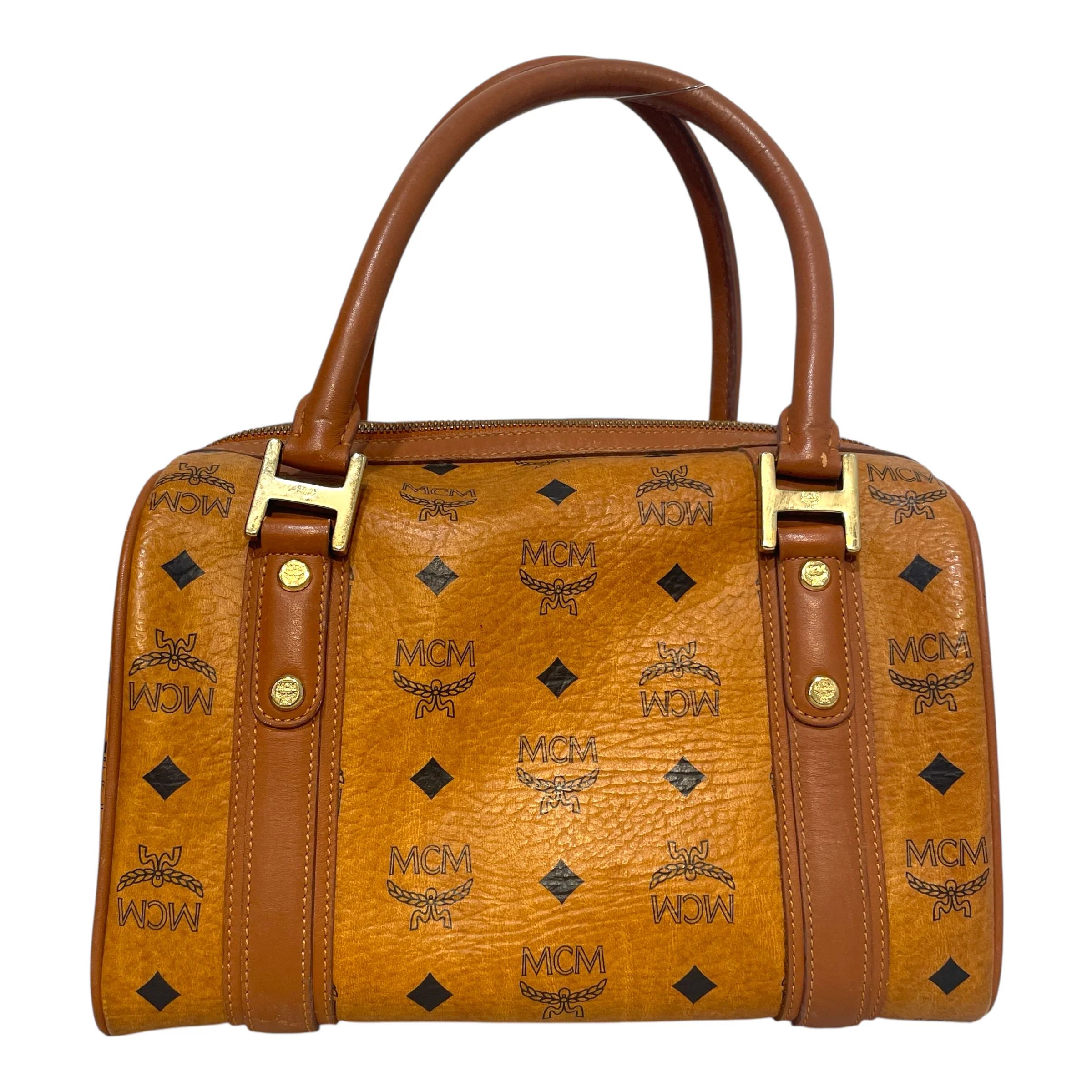 MCM/Hand Bag/Monogram/Leather/CML/Visetos Boston Satchel
