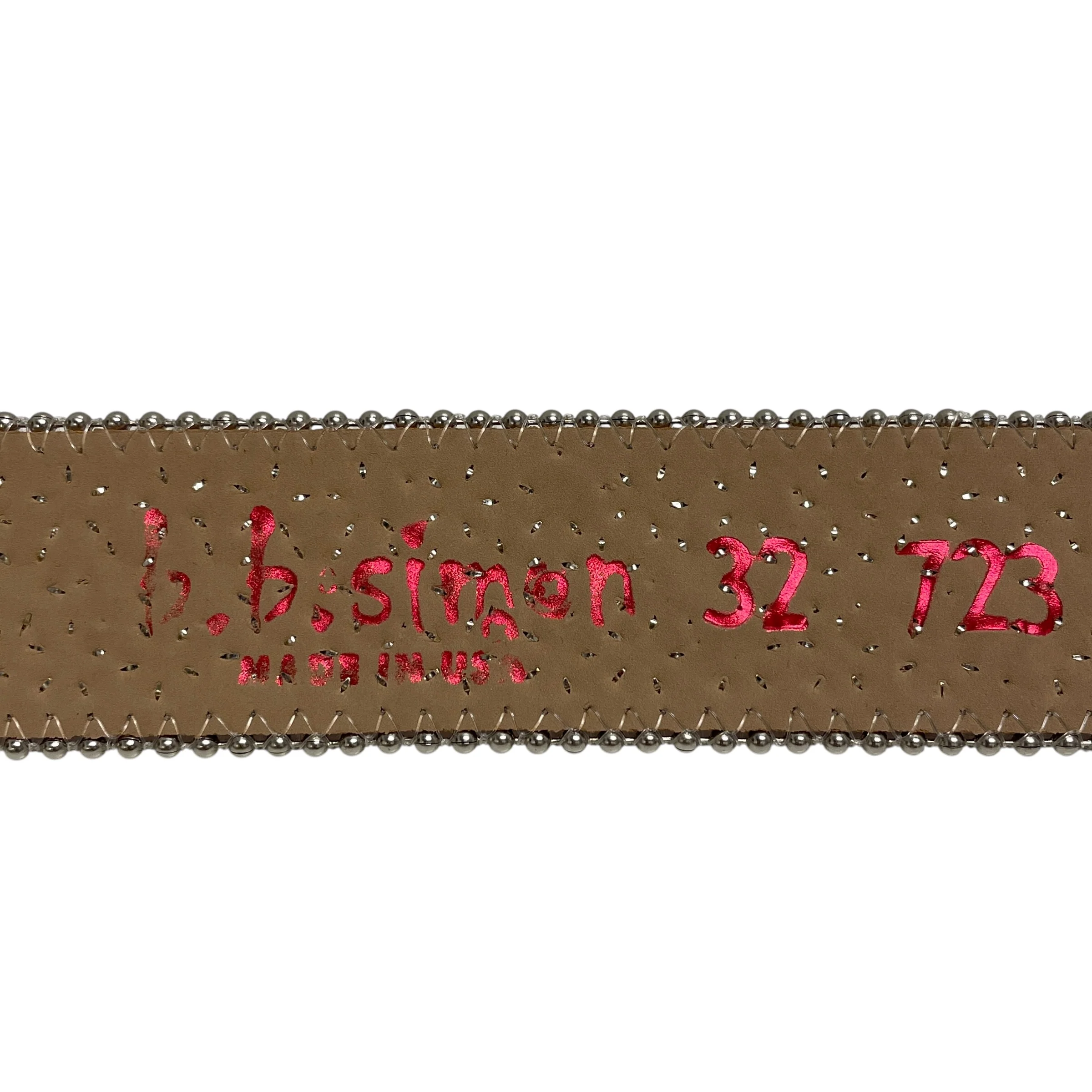 b.b.simon/Belt/Leather/PNK/SILVER RHINESTONE