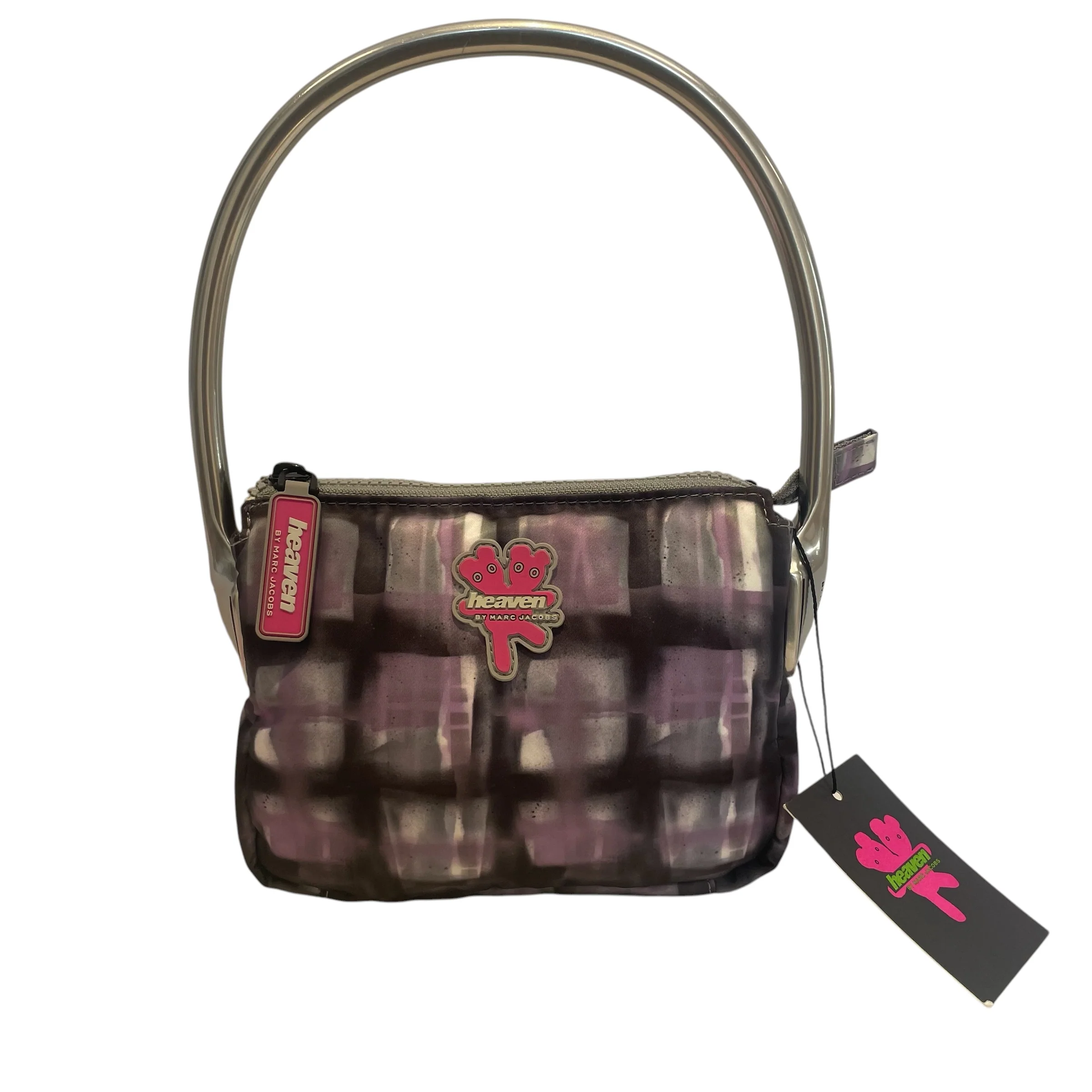 Heaven By Marc Jacobs/Hand Bag/Plaid/Nylon/PPL/METAL HANDLE W BLCK/PURP