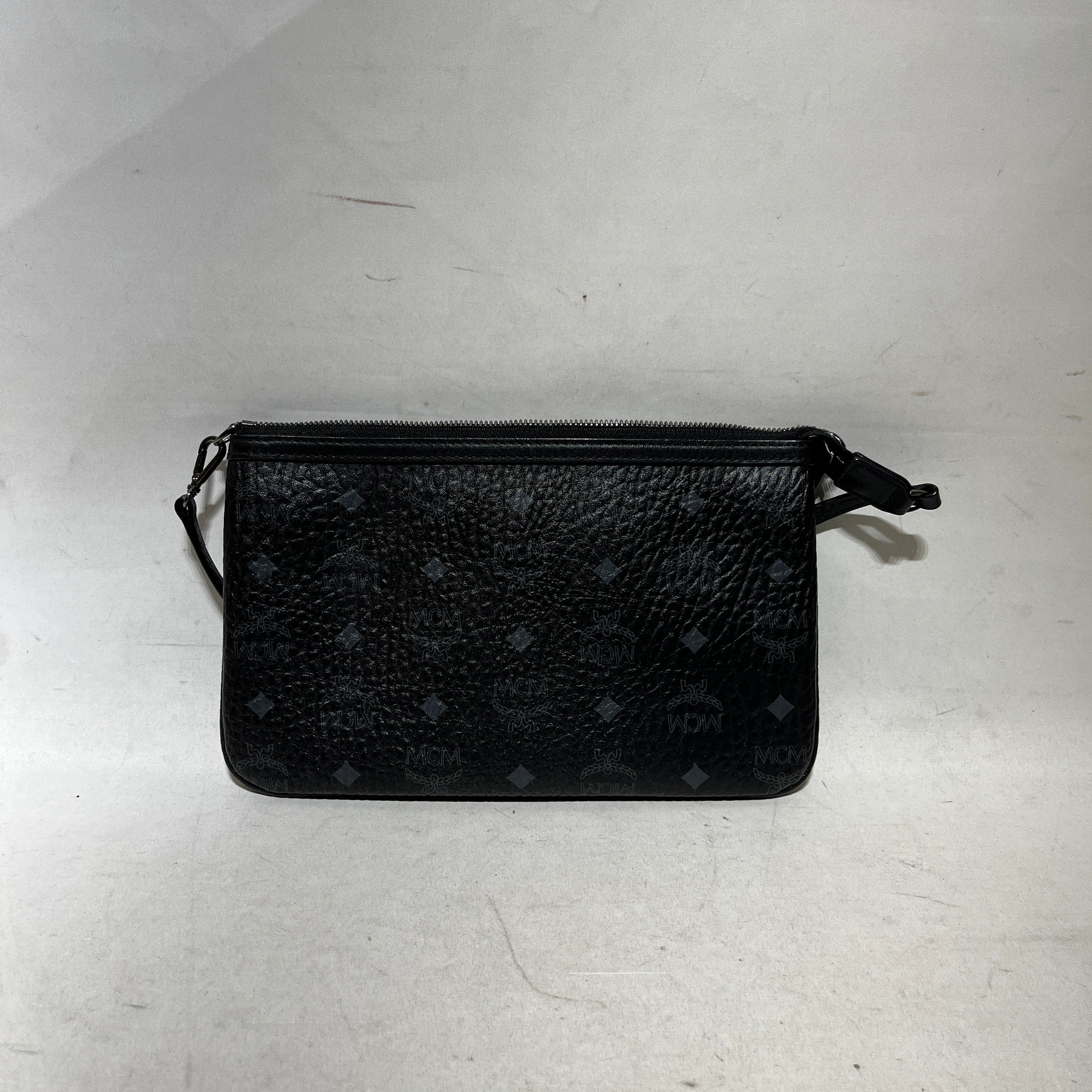 MCM/Hand Bag/Monogram/Leather/BLK/BLK AND NAVY