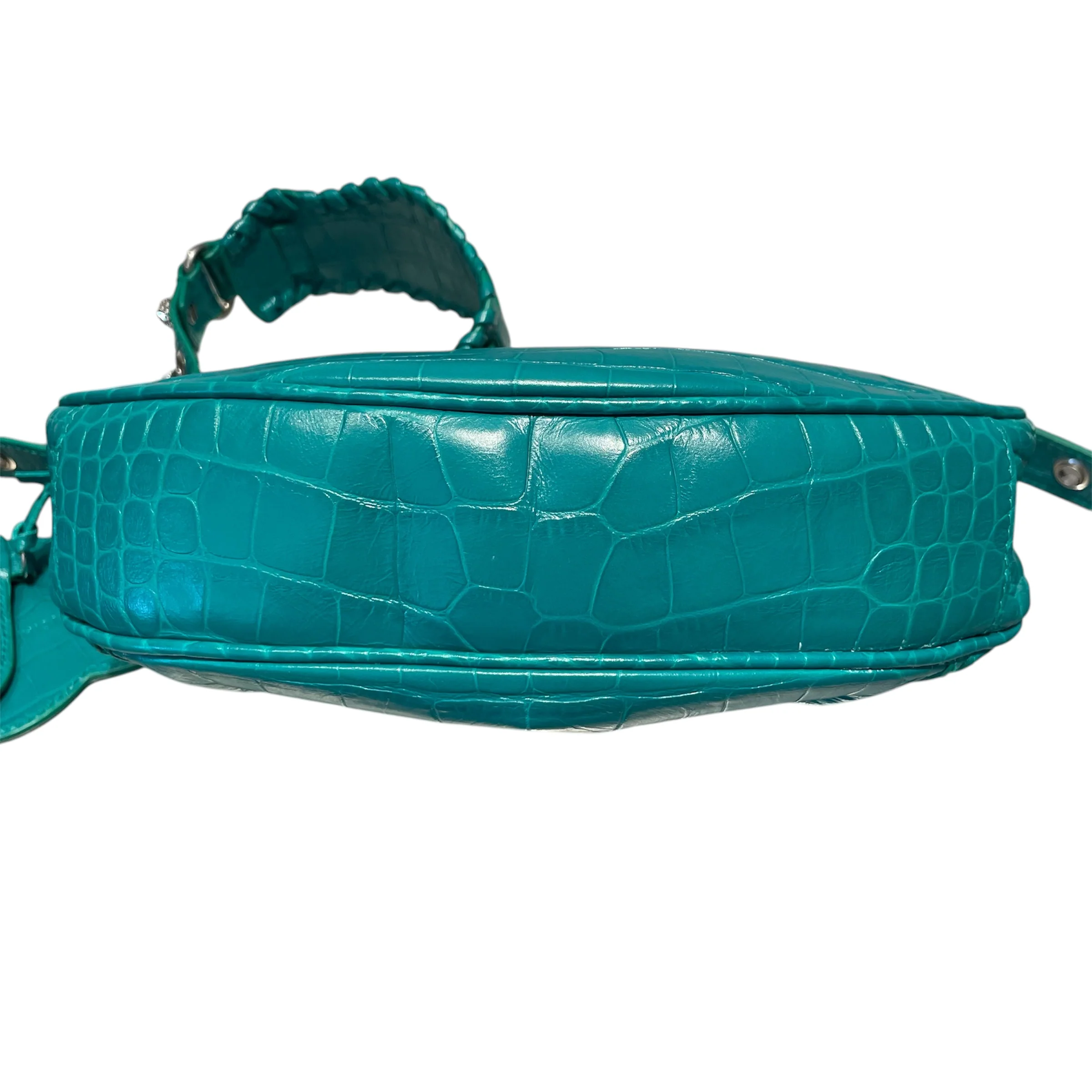 BALENCIAGA/Cross Body Bag/Leather/GRN/croc. embossed le cagole