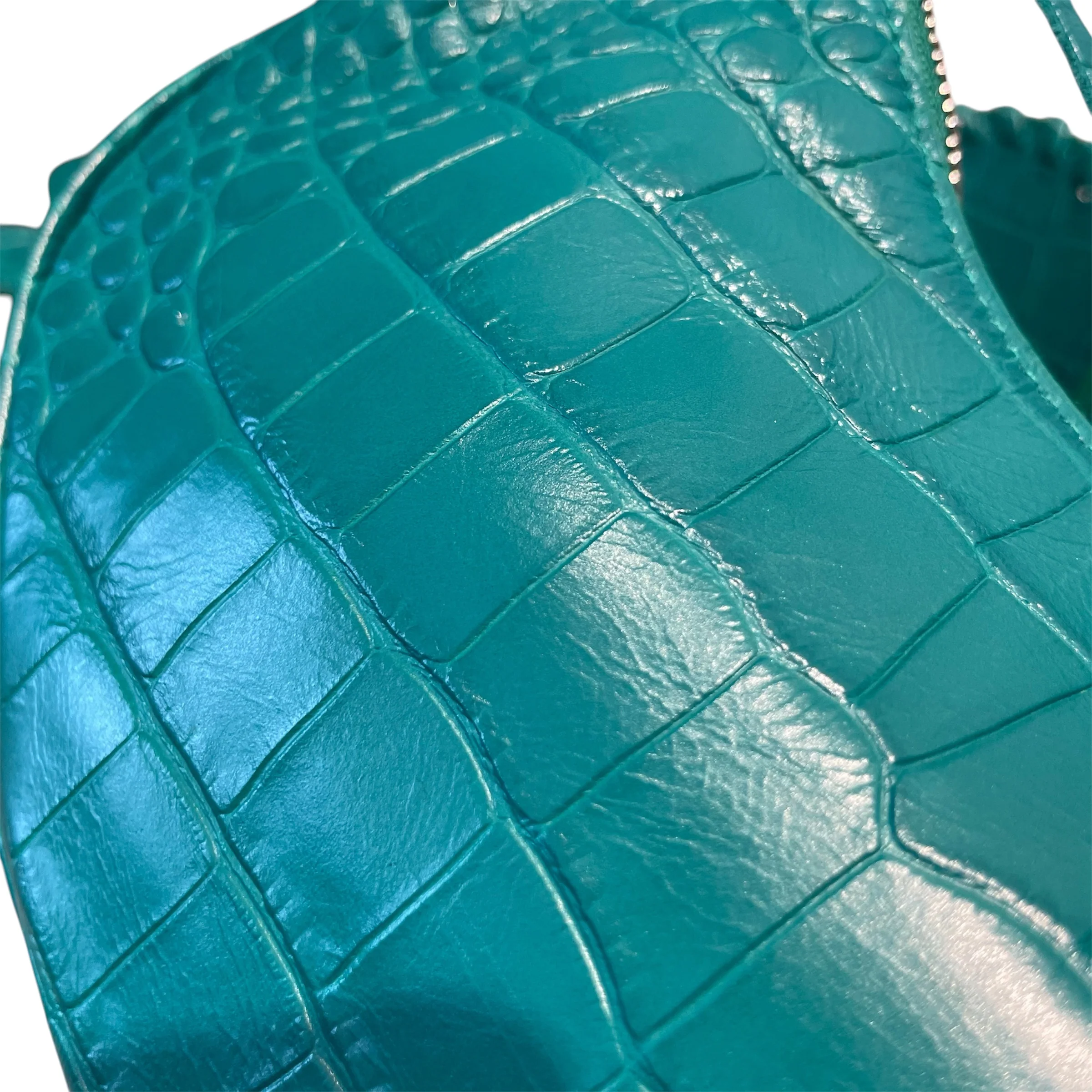BALENCIAGA/Cross Body Bag/Leather/GRN/croc. embossed le cagole