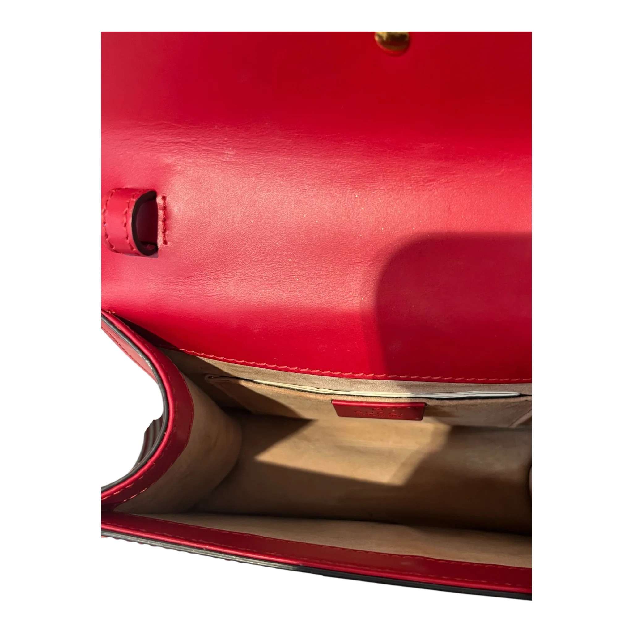 GUCCI/Cross Body Bag/Leather/RED/SYLVIE MINI TOP HANDLE