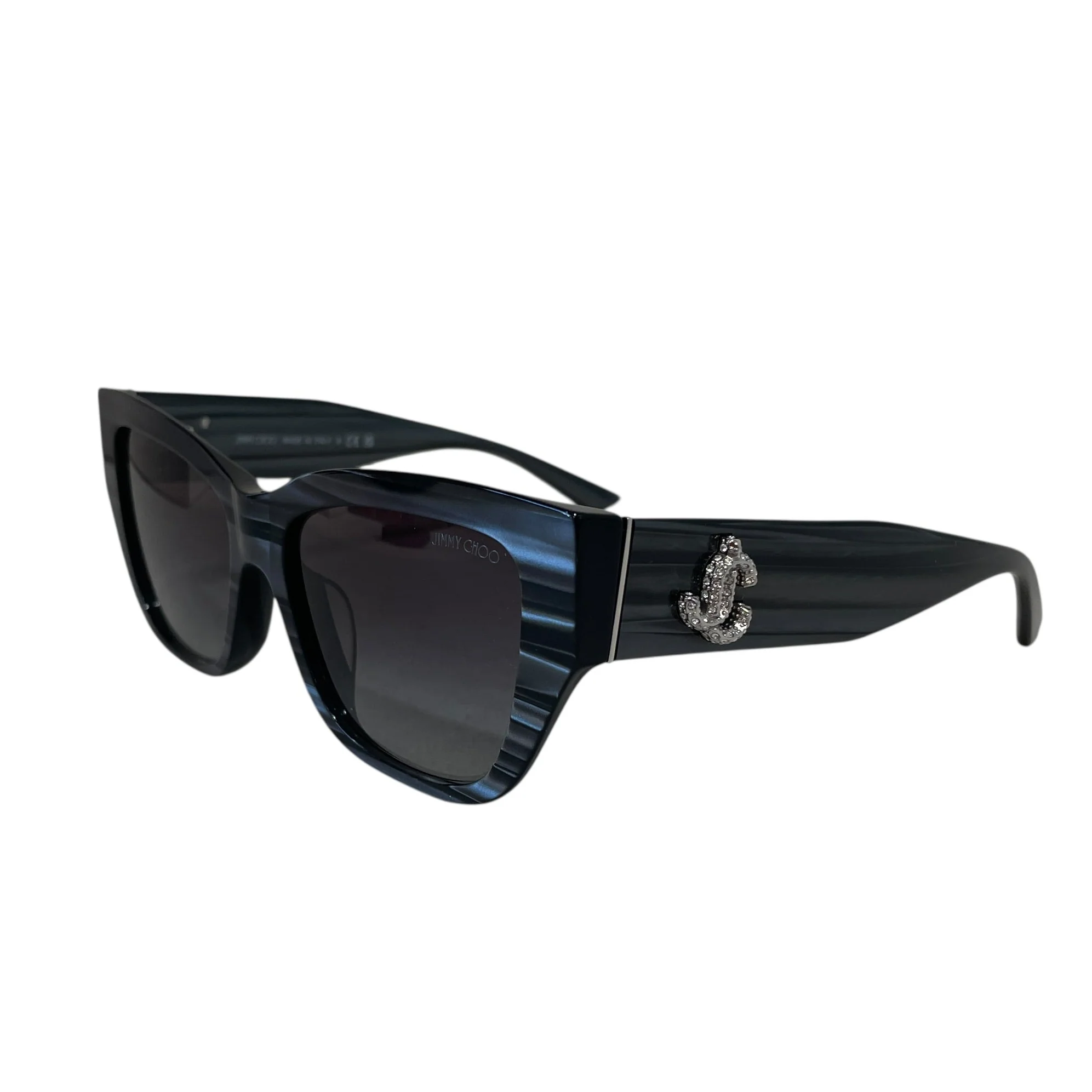 JIMMY CHOO/Sunglasses/Stripe/Plastic/GRY/Kadan Striped Black Pillow