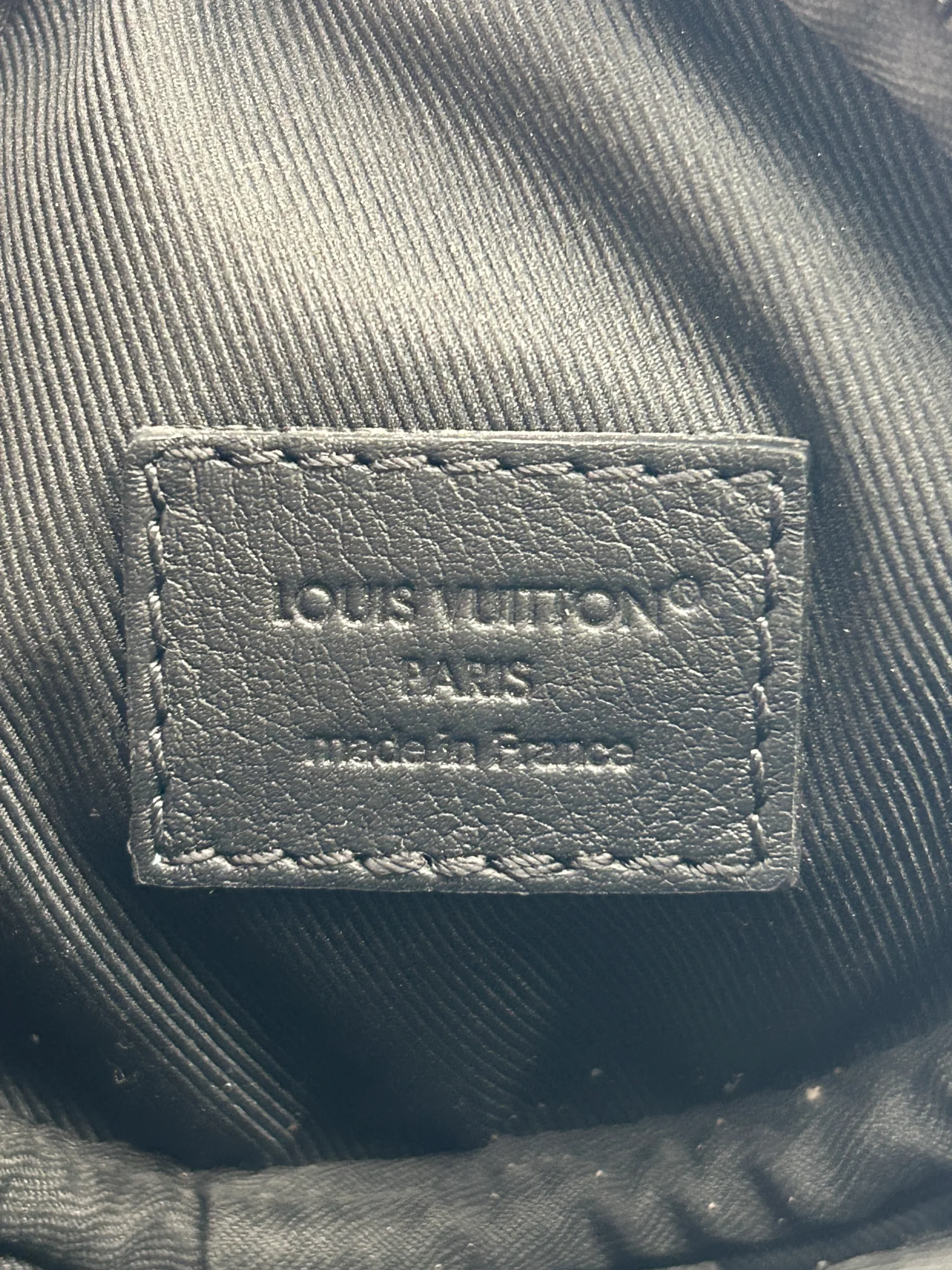 LOUIS VUITTON/Pouch/All Over Print/Leather/BLK/coin case