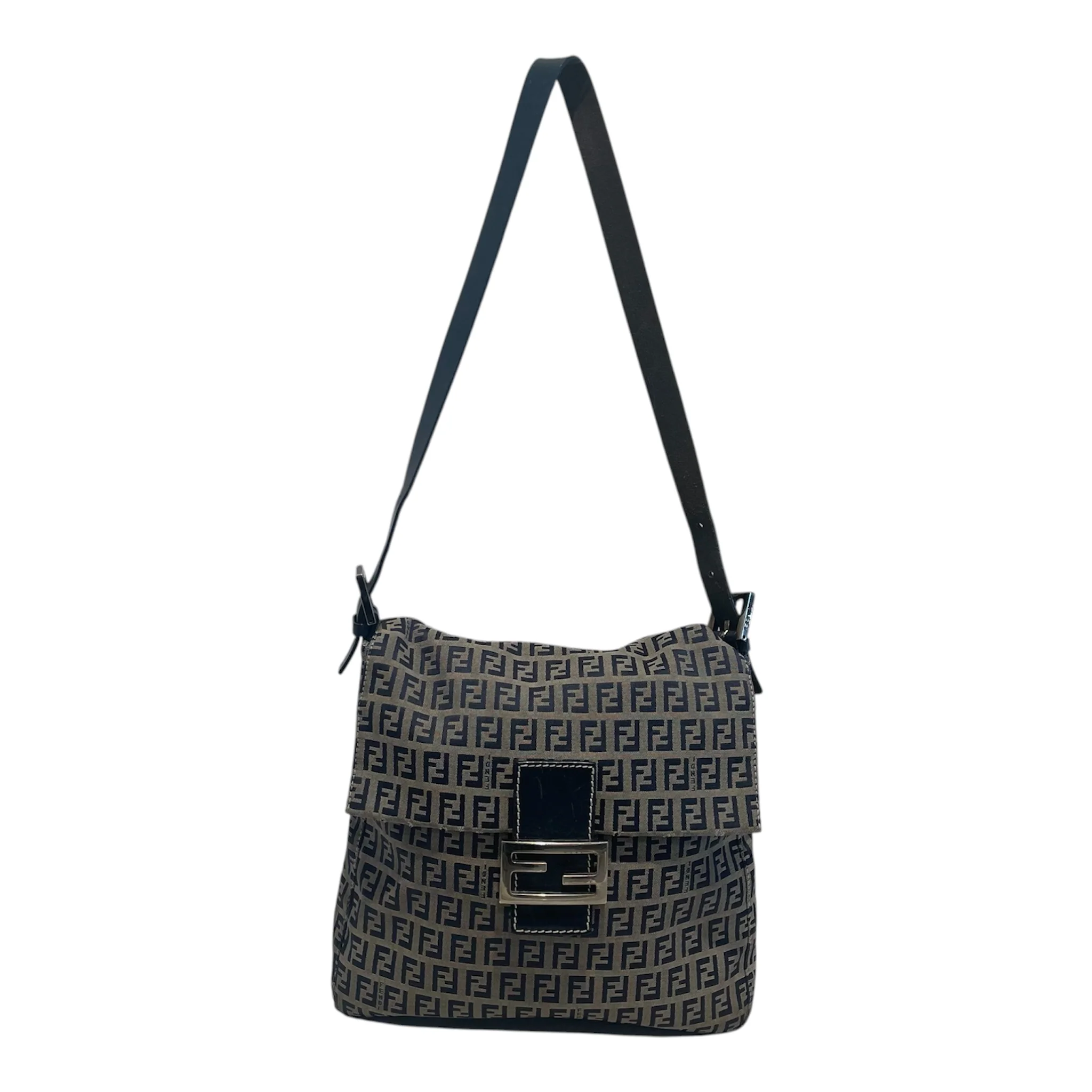 FENDI/Bag/Monogram/Cotton/NVY/mama baguette shoulder bag