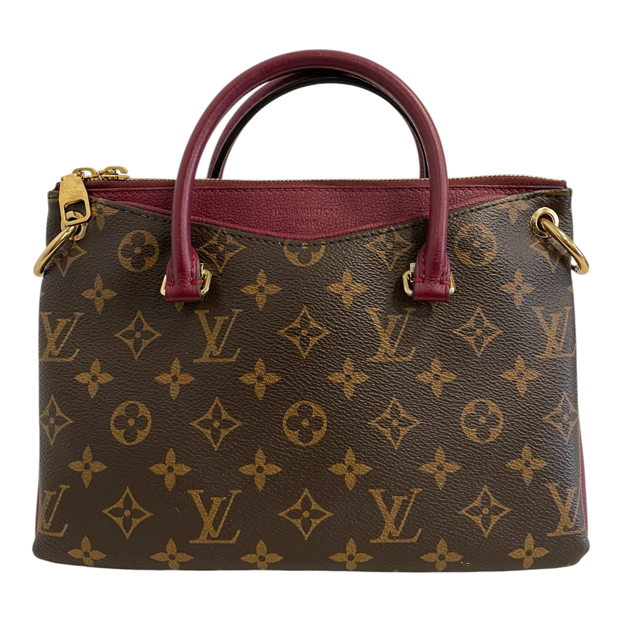 LOUIS VUITTON/Bag/Monogram/Leather/BRW/pallas BB raisin burgandy