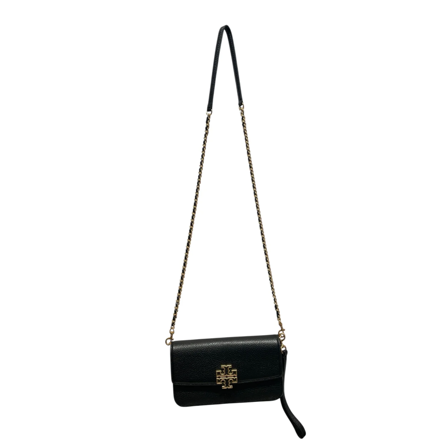 TORY BURCH/Cross Body Bag/Leather/BLK/Black Britten Chain Wallet