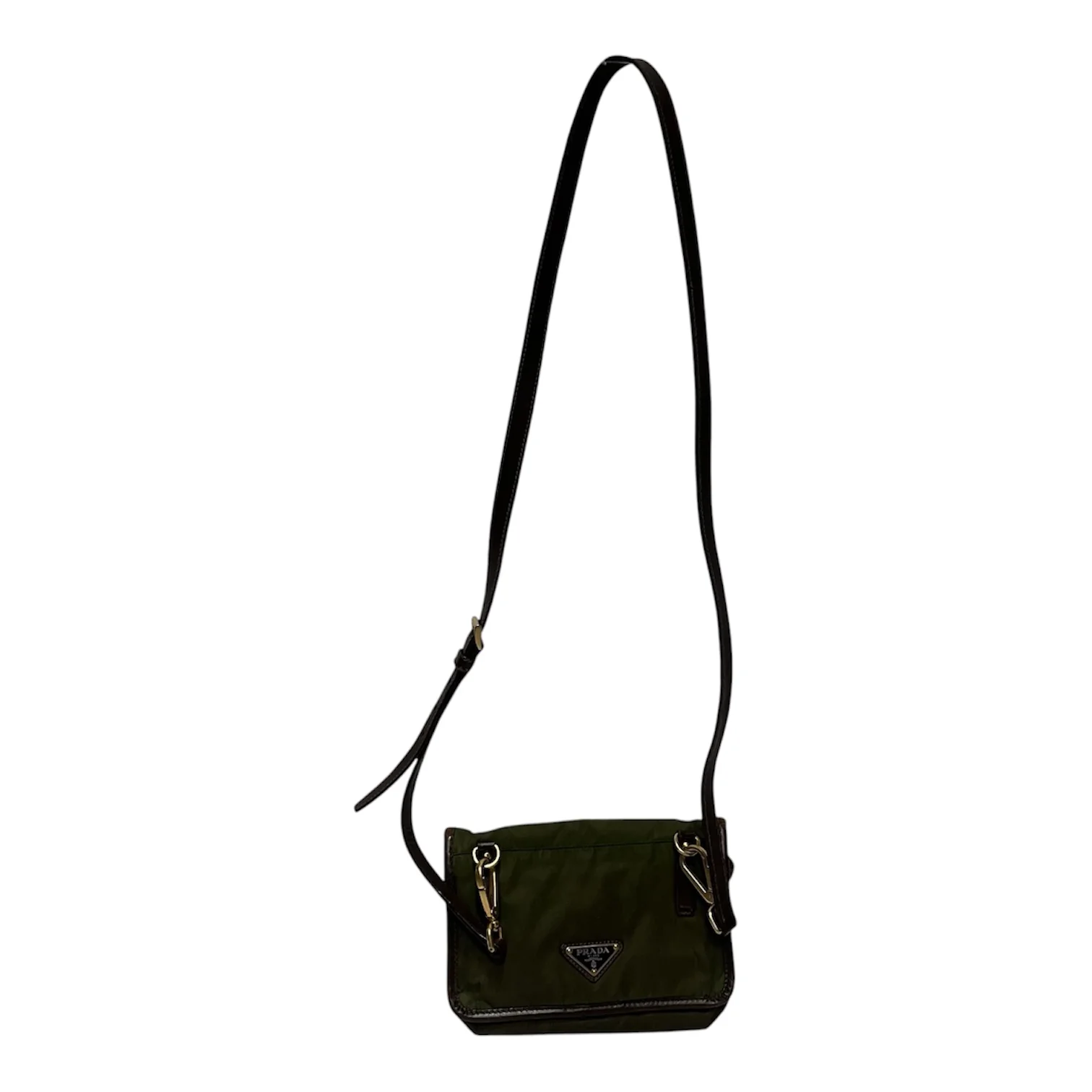 PRADA/Cross Body Bag/Nylon/GRN/gold