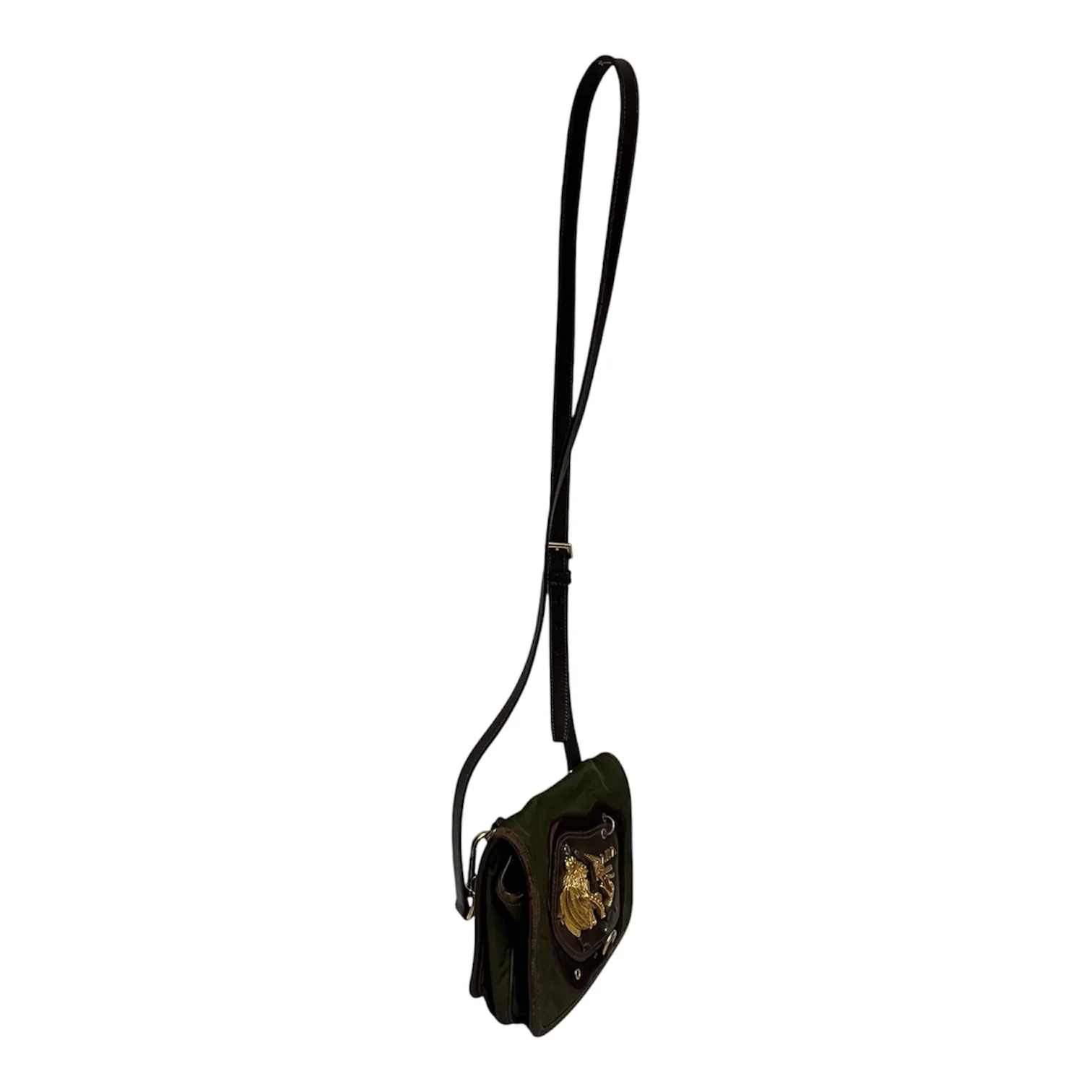 PRADA/Cross Body Bag/Nylon/GRN/gold