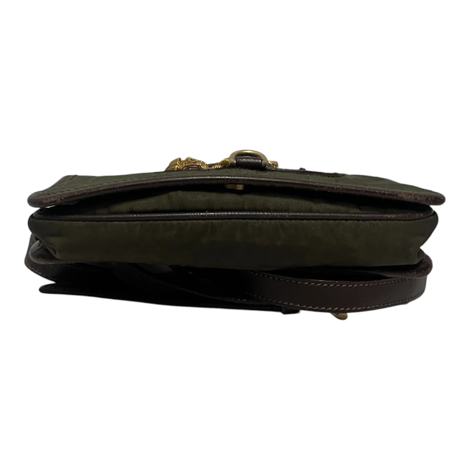PRADA/Cross Body Bag/Nylon/GRN/gold