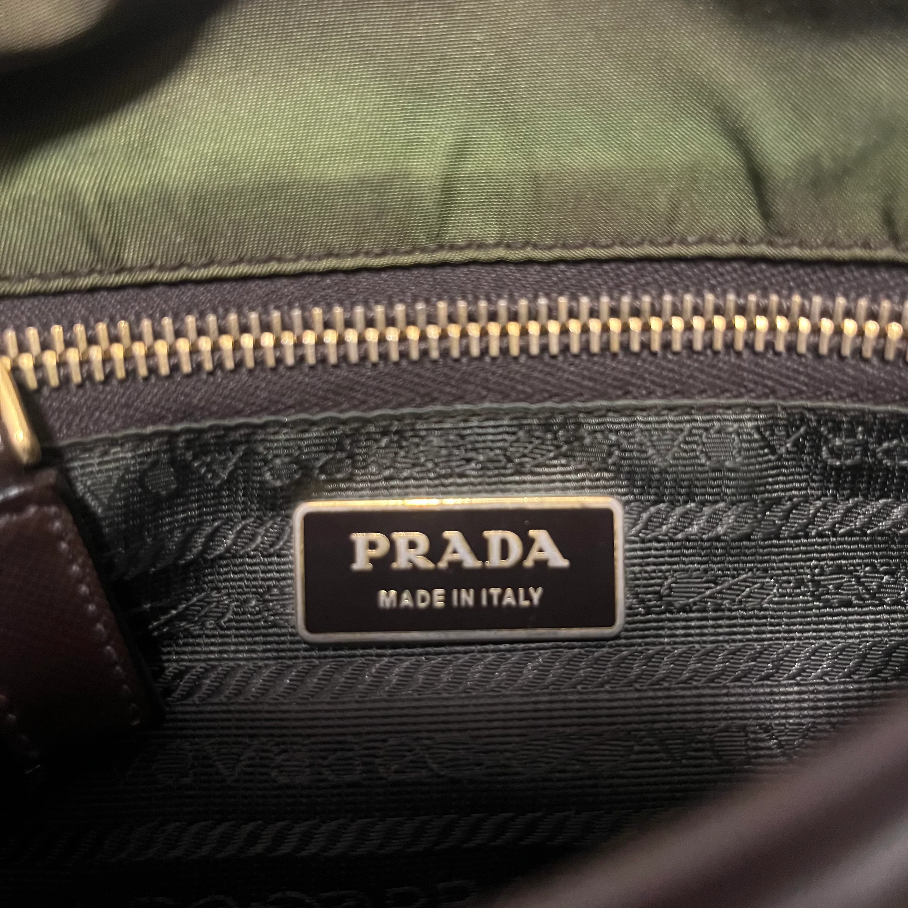 PRADA/Cross Body Bag/Nylon/GRN/gold