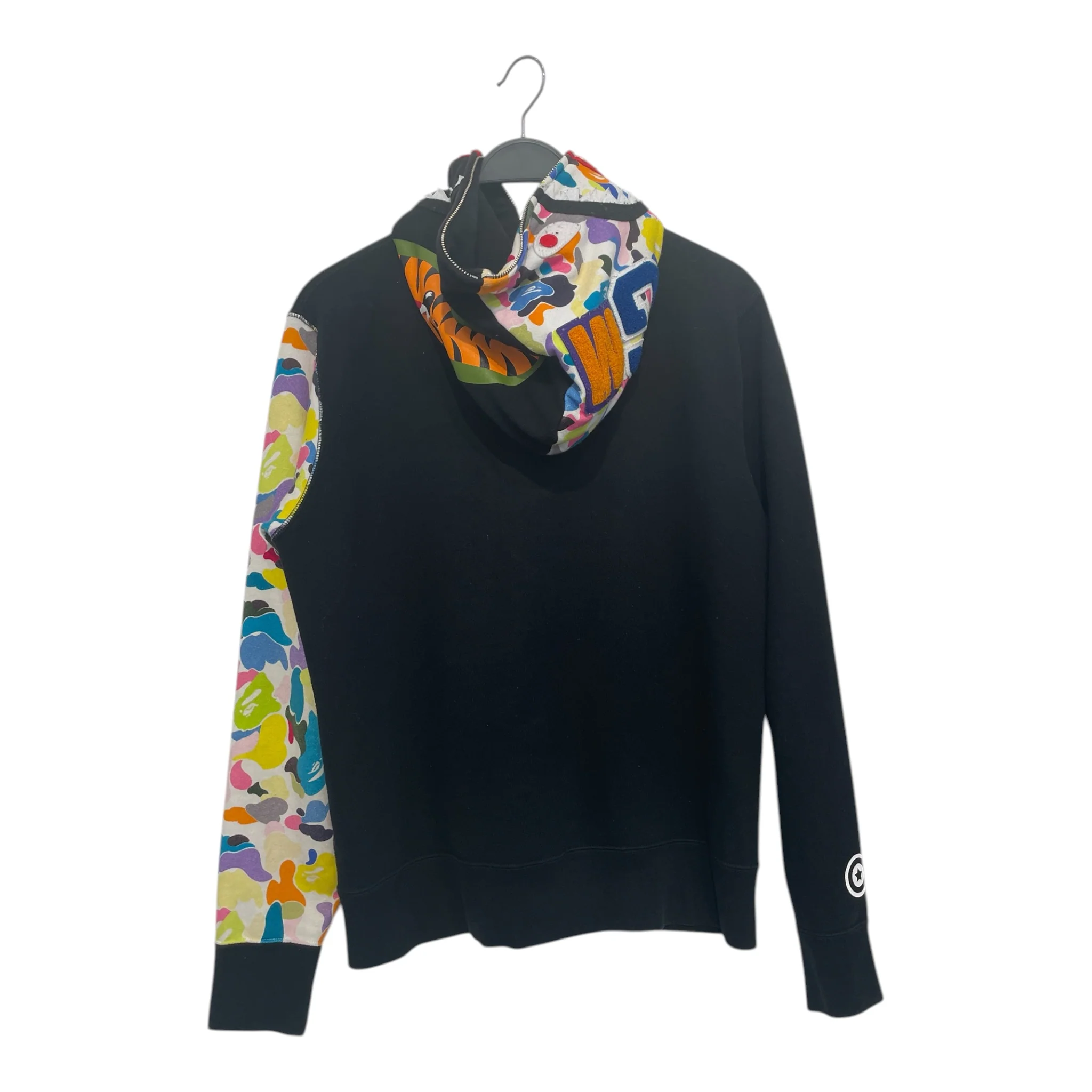 A BATHING APE/Zip Up Hoodie/M/Cotton/BLK/colorful camo/tiger hood