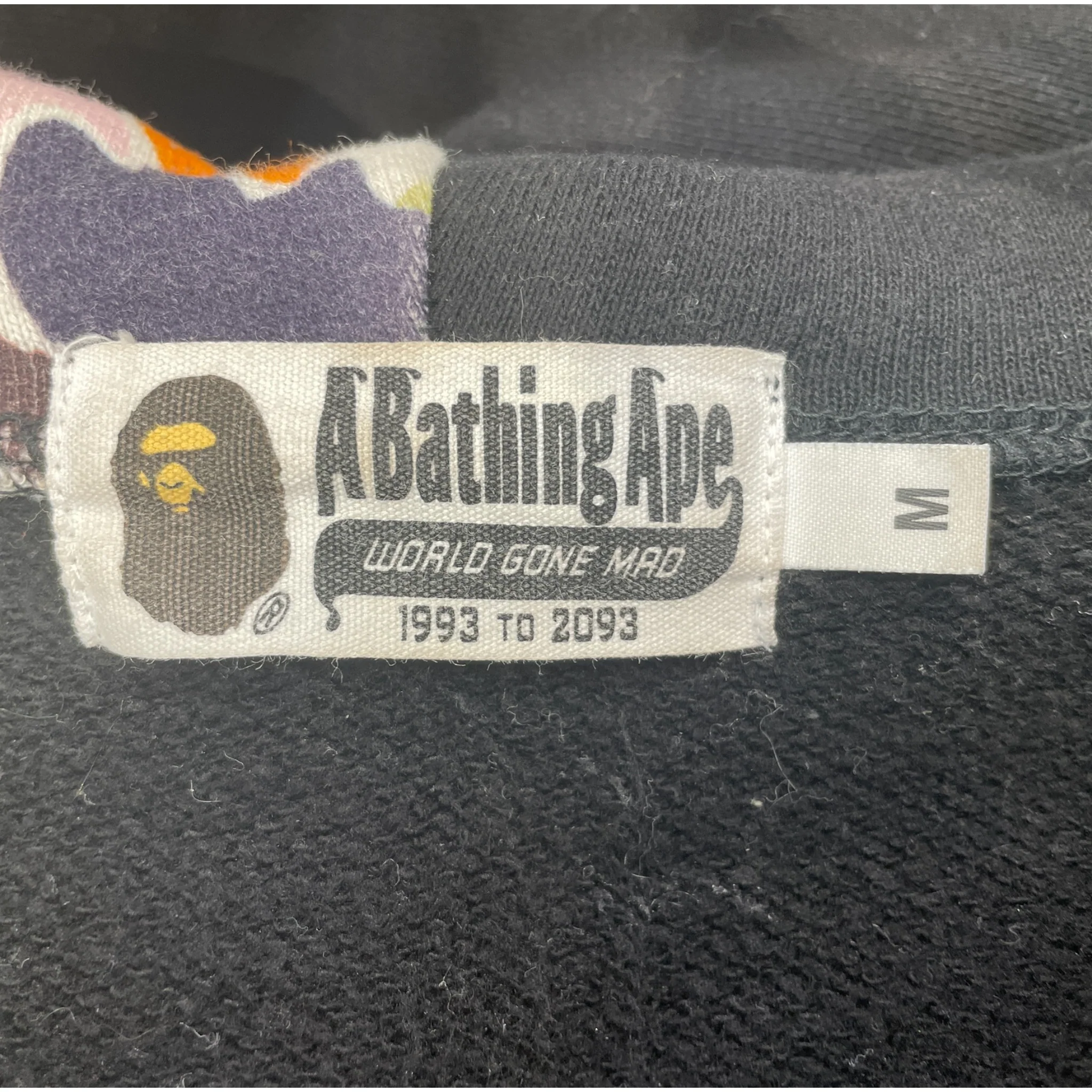 A BATHING APE/Zip Up Hoodie/M/Cotton/BLK/colorful camo/tiger hood