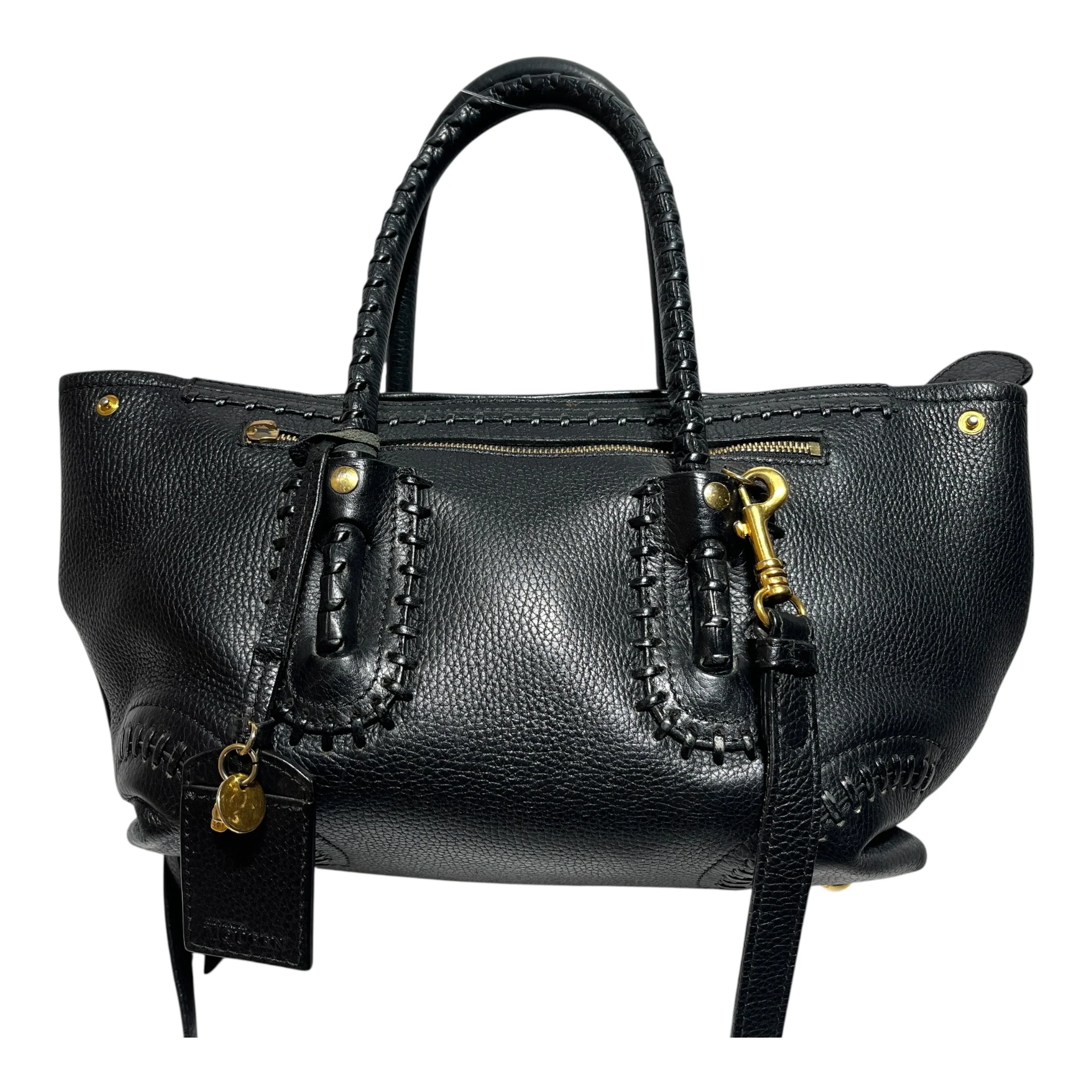 Alexander McQueen/Cross Body Bag/Leather/BLK/WHIPSTICHED FOLK TOTE