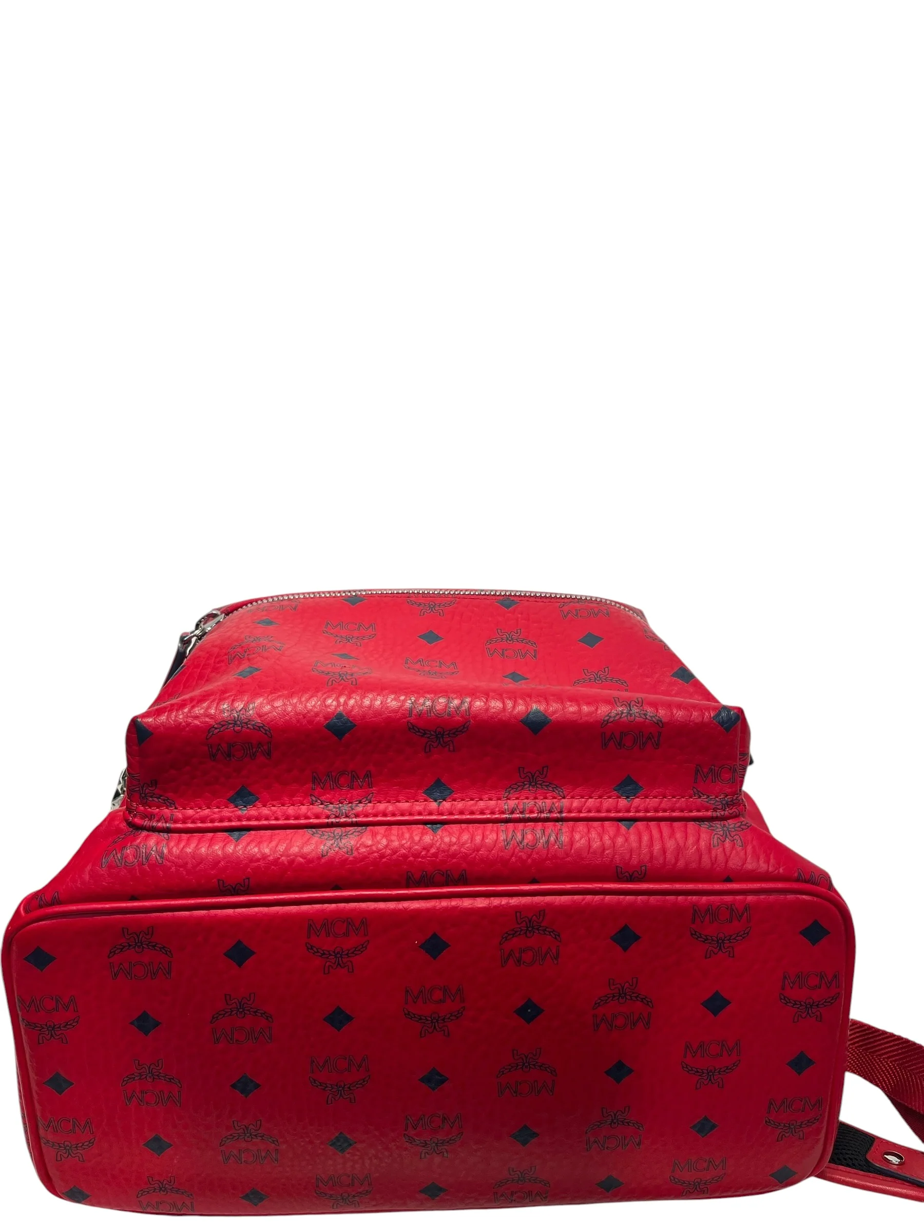 MCM/Backpack/All Over Print/Leather/RED/