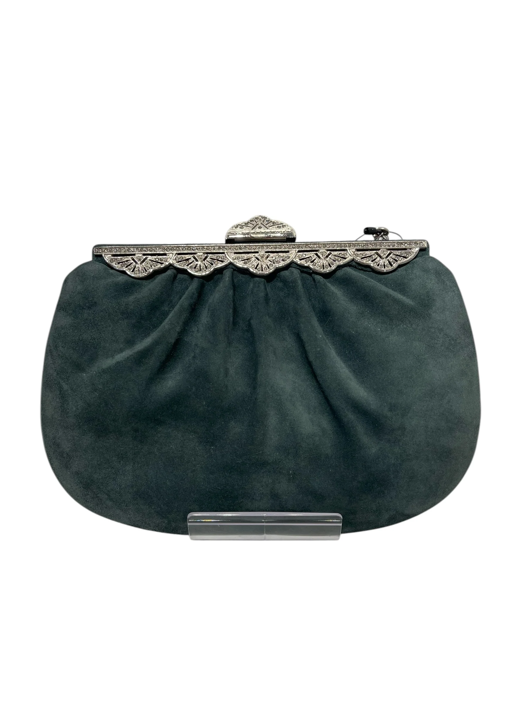 JUDITH LEIBER/Pouch/Suede/GRN/