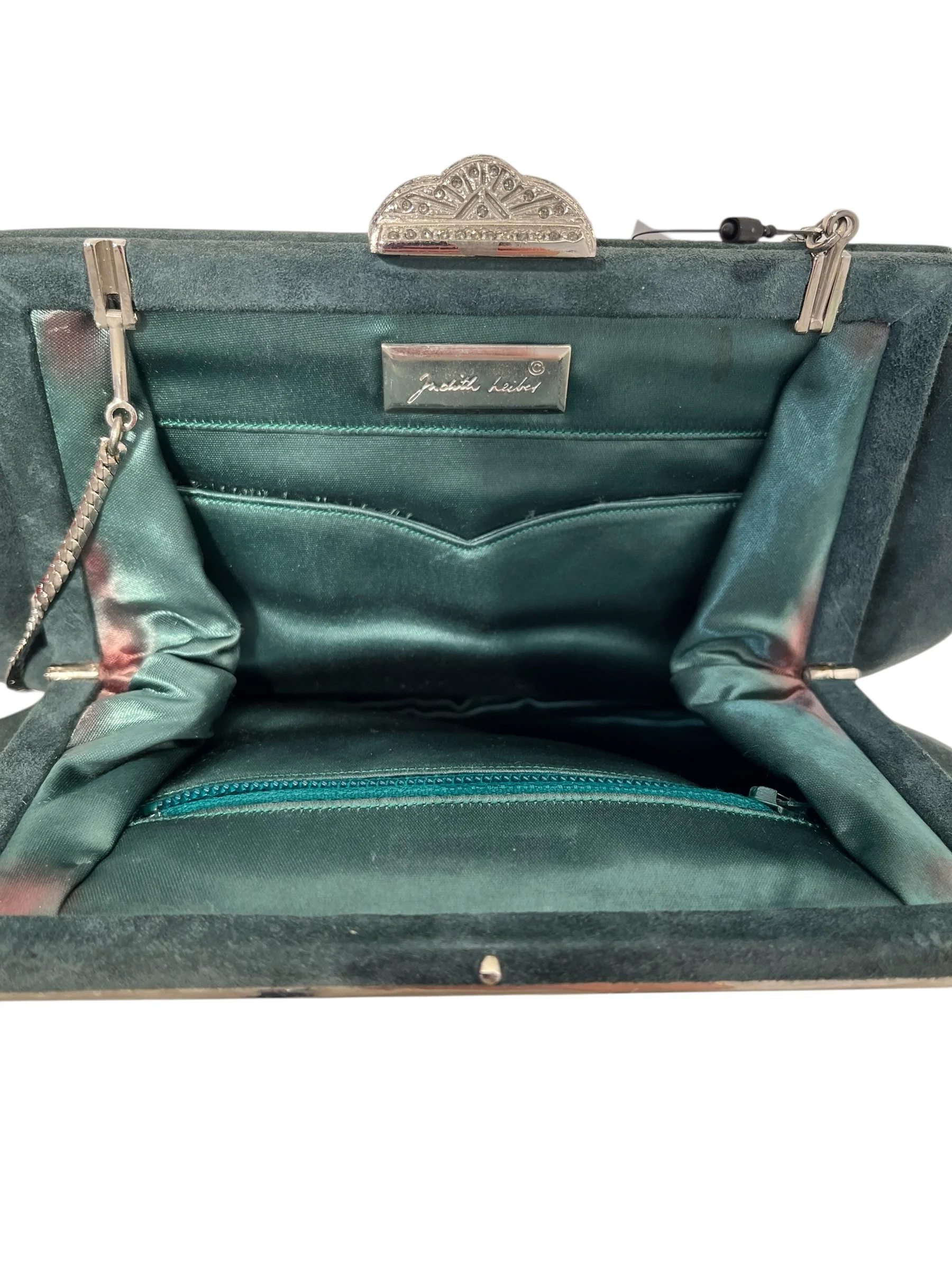 JUDITH LEIBER/Pouch/Suede/GRN/