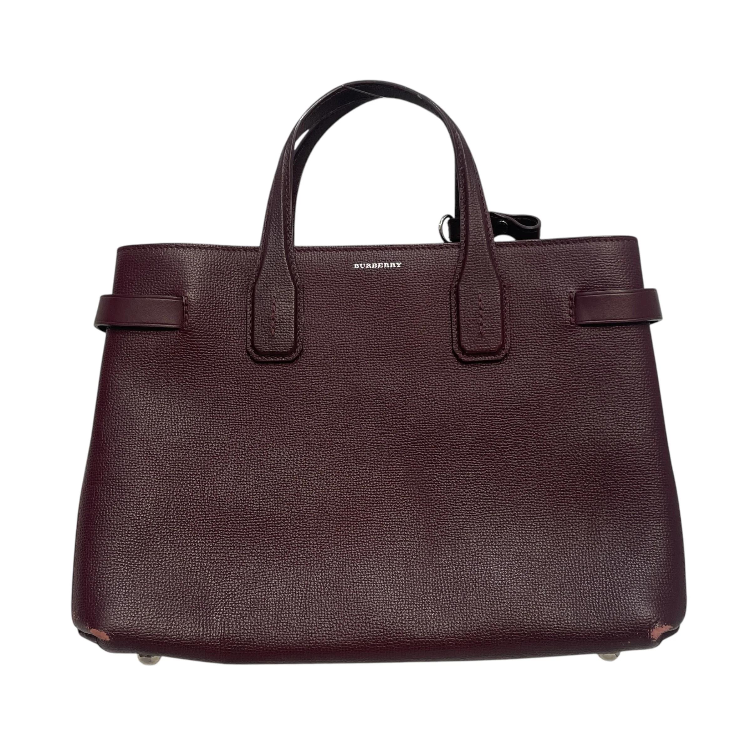 BURBERRY/Hand Bag/Leather/BRD/Derby Calfskin Medium Banner
