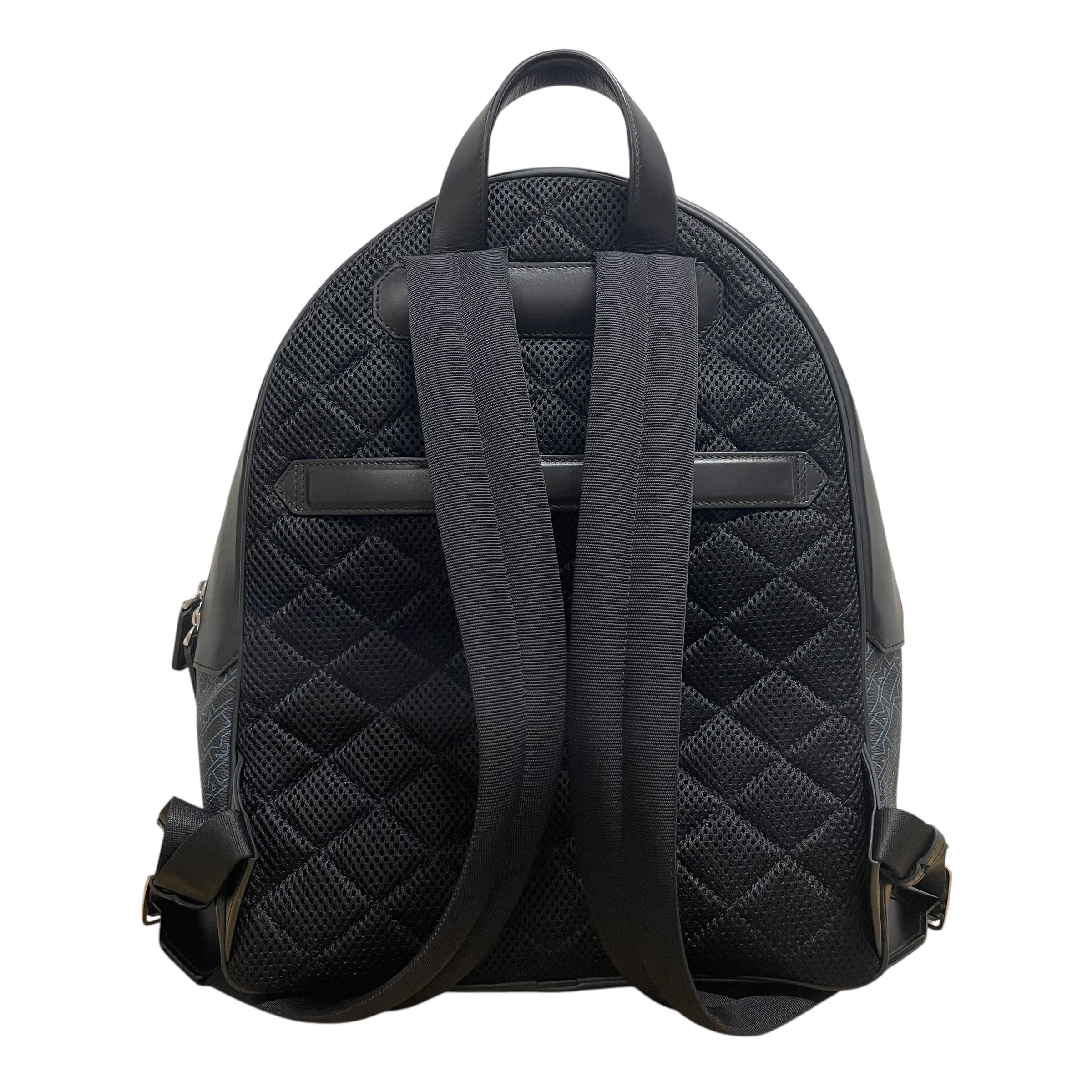 MONTBLANC/Backpack/Monogram/Leather/BLK/BLU M ALLOVER LOGO