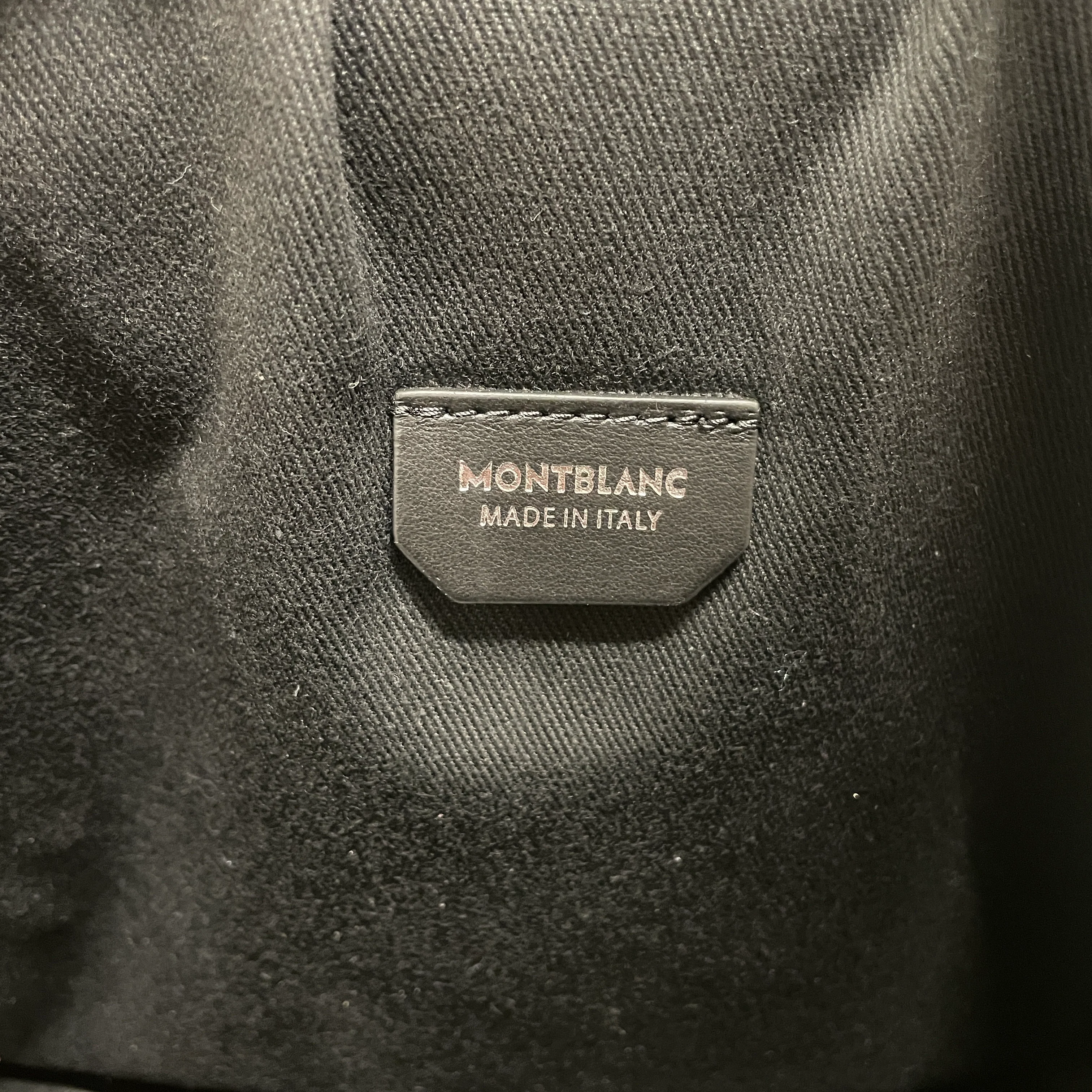 MONTBLANC/Backpack/Monogram/Leather/BLK/BLU M ALLOVER LOGO