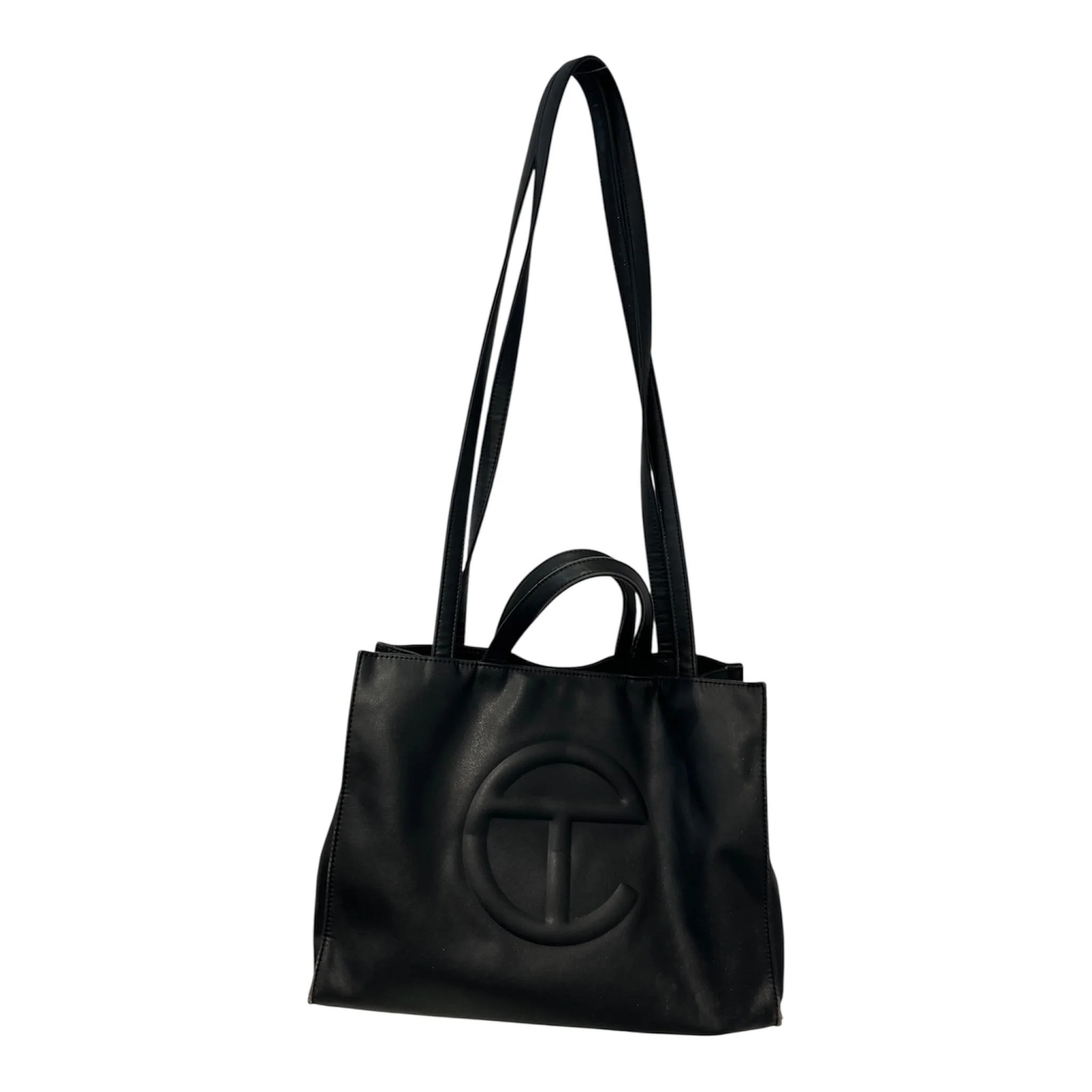 Telfar/Cross Body Bag/Leather/BLK/blk medium logo bag