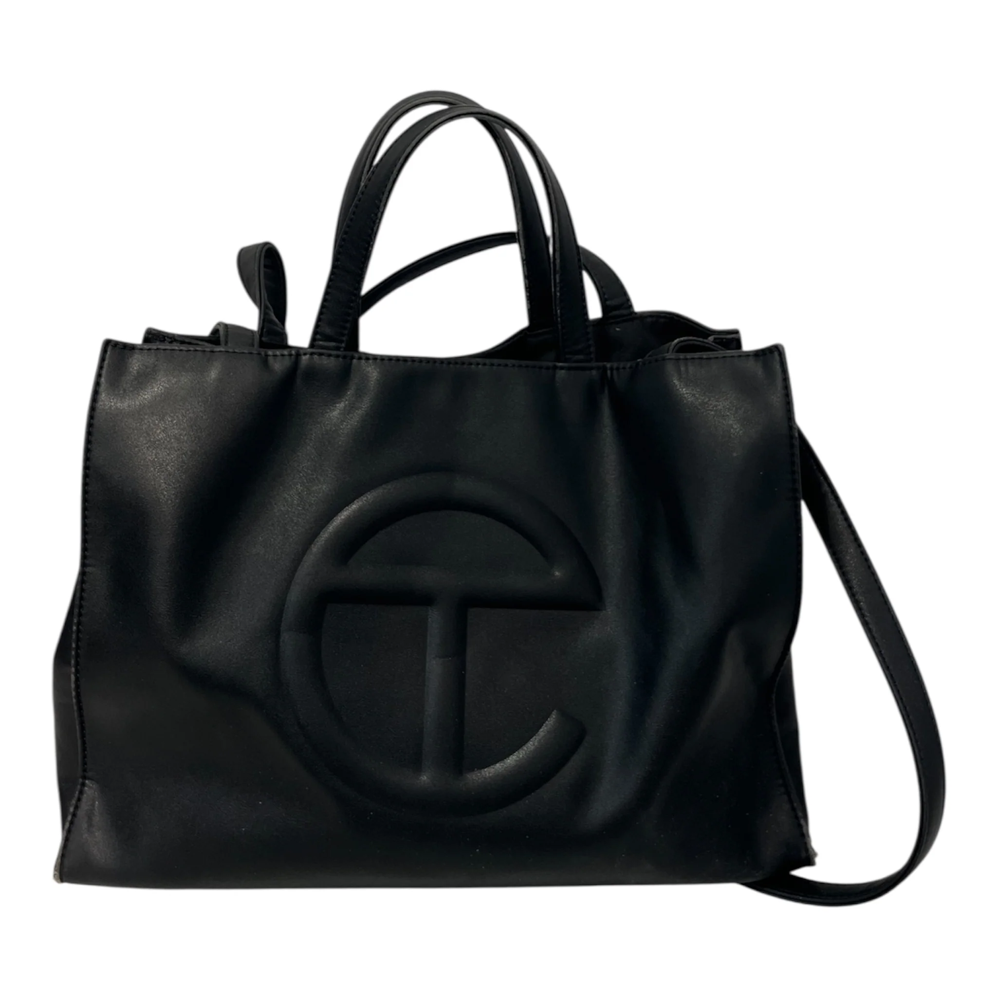 Telfar/Cross Body Bag/Leather/BLK/blk medium logo bag