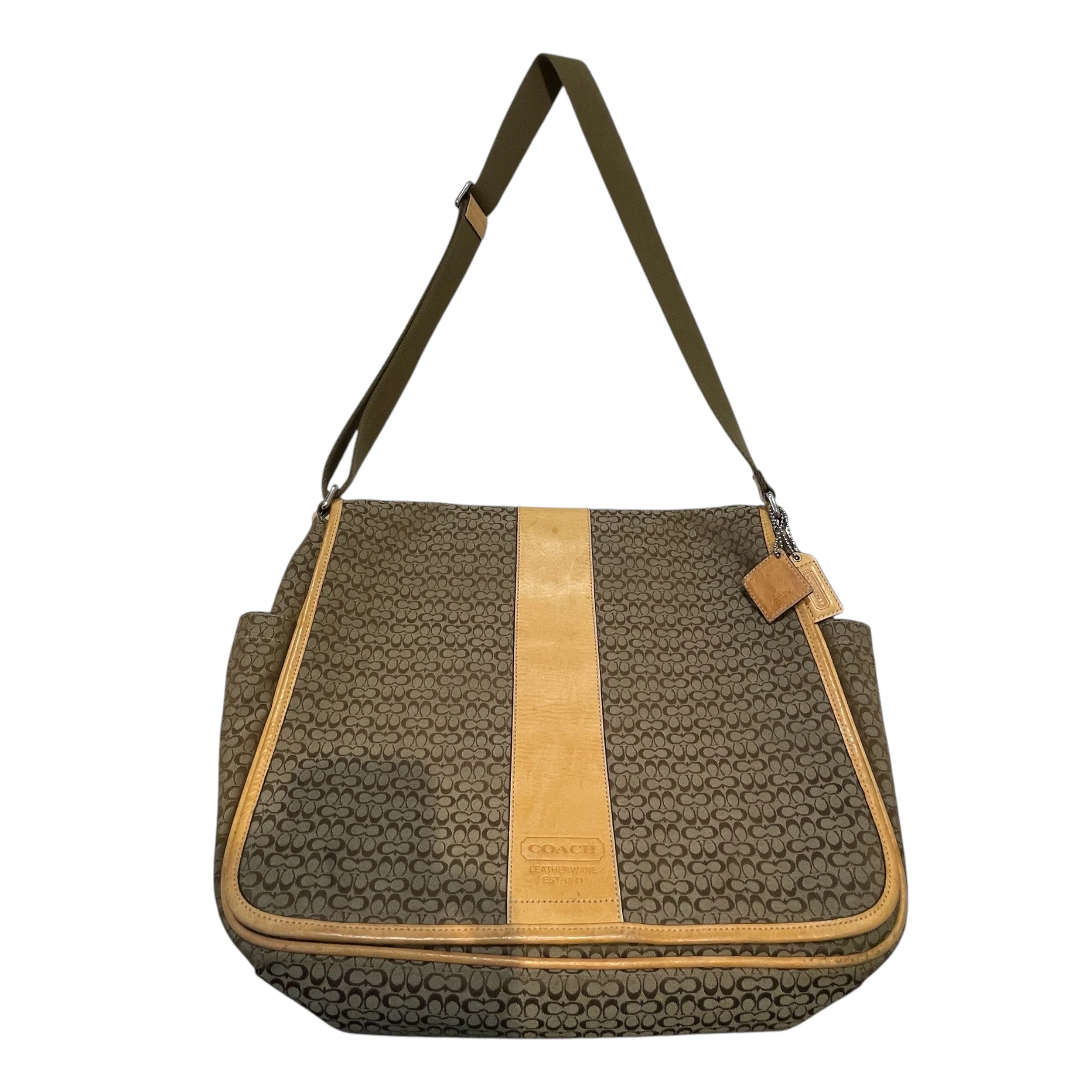 COACH/Cross Body Bag/Monogram/Cotton/BRW/Hudson Jacquard Messenger Bag