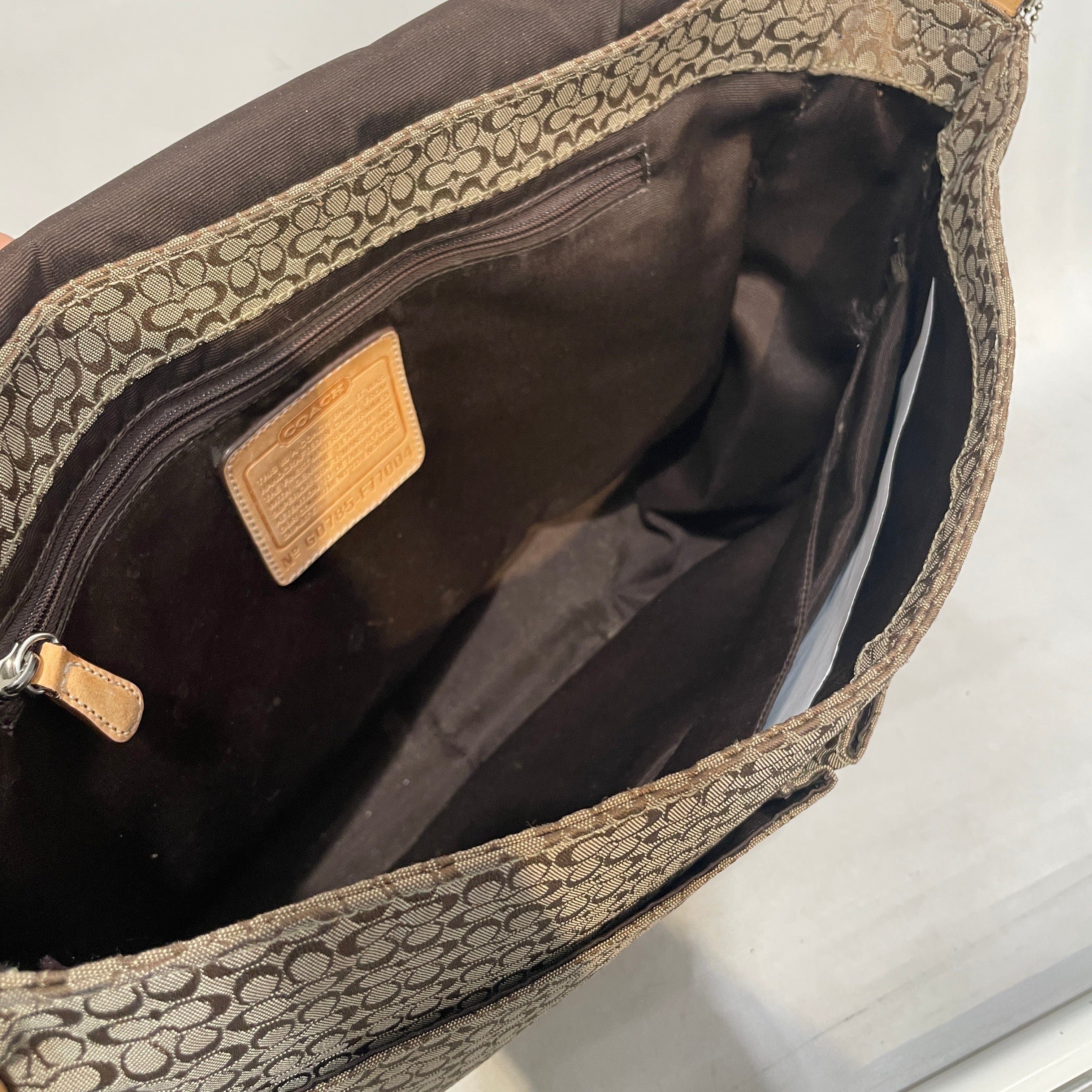 COACH/Cross Body Bag/Monogram/Cotton/BRW/Hudson Jacquard Messenger Bag