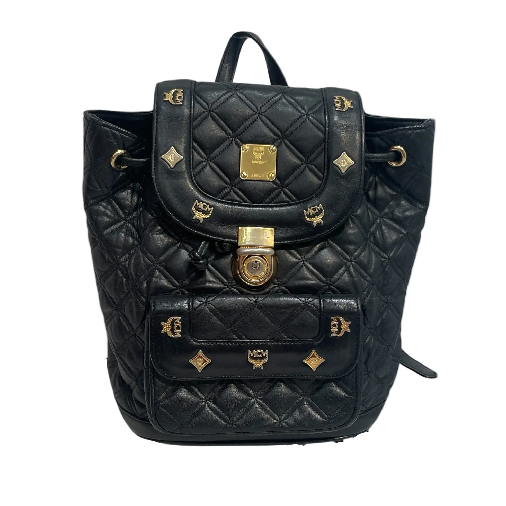 3228-mcm-backpack-leather-blk-munchen-vintage-quilted-bag-1.webp MCM/Backpack/Leather/BLK/Munchen Vintage Quilted Bag
