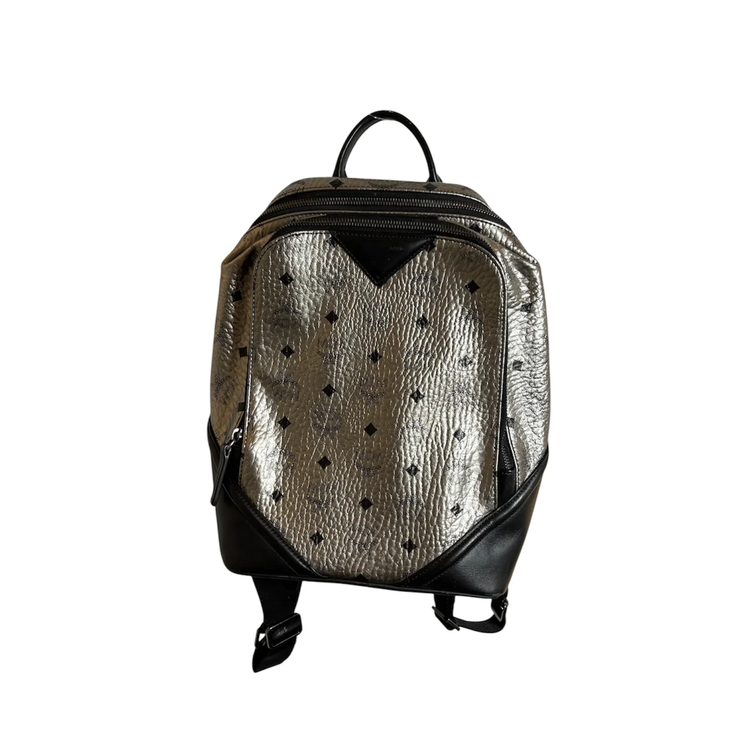 MCM/Hand Bag/Leather/SLV/SHINY LEATHER