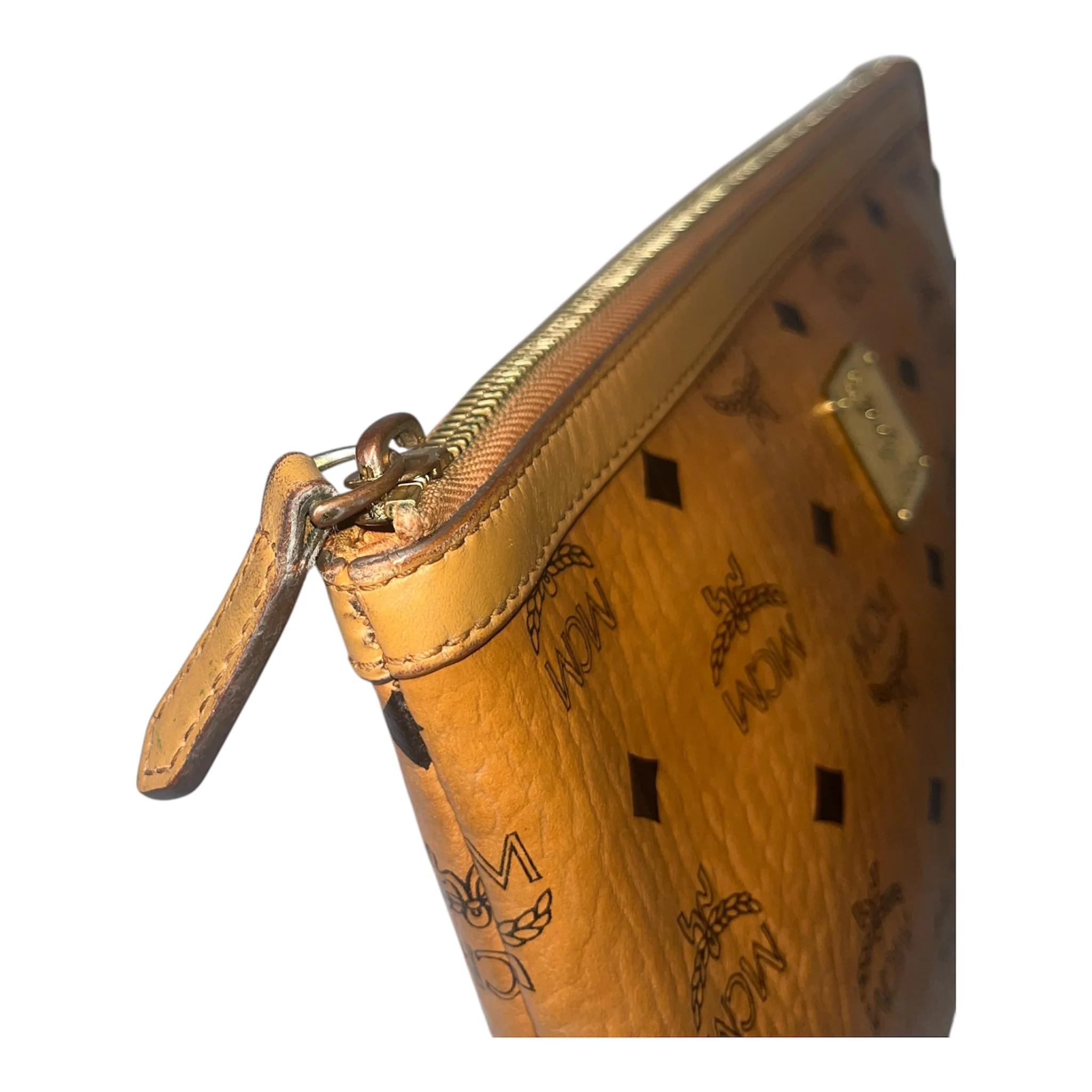 MCM/Clutch Bag/Monogram/Leather/BRW/BROWN TRIM MONOGRAM CLUTCH