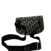Christian Dior/Cross Body Bag/Monogram/Cotton/BLK/OBLIQUE JACQUARD SADDLE BAG
