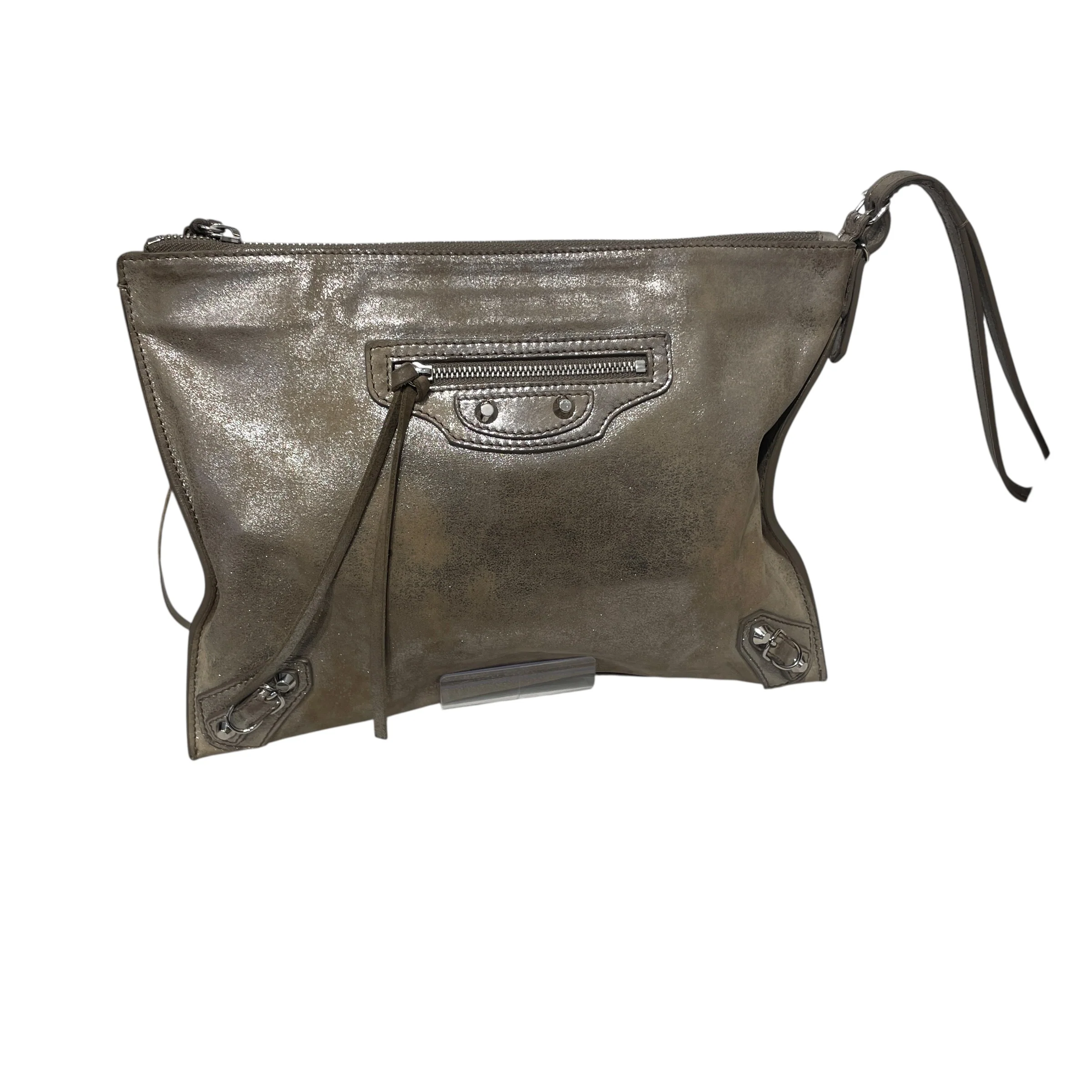 BALENCIAGA/Pouch/Leather/SLV/city leather vanity case