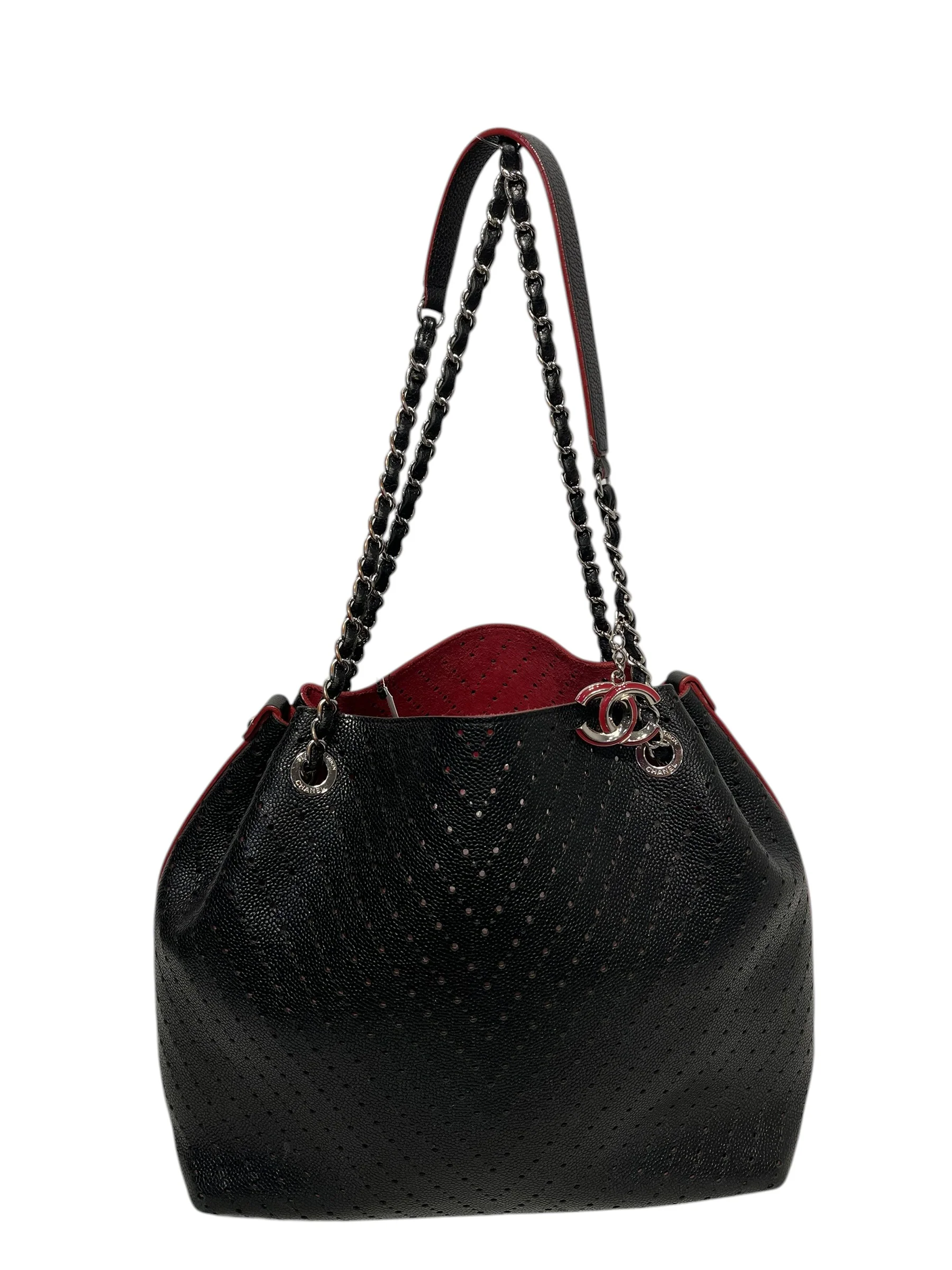 CHANEL/Tote Bag/Leather/BLK/