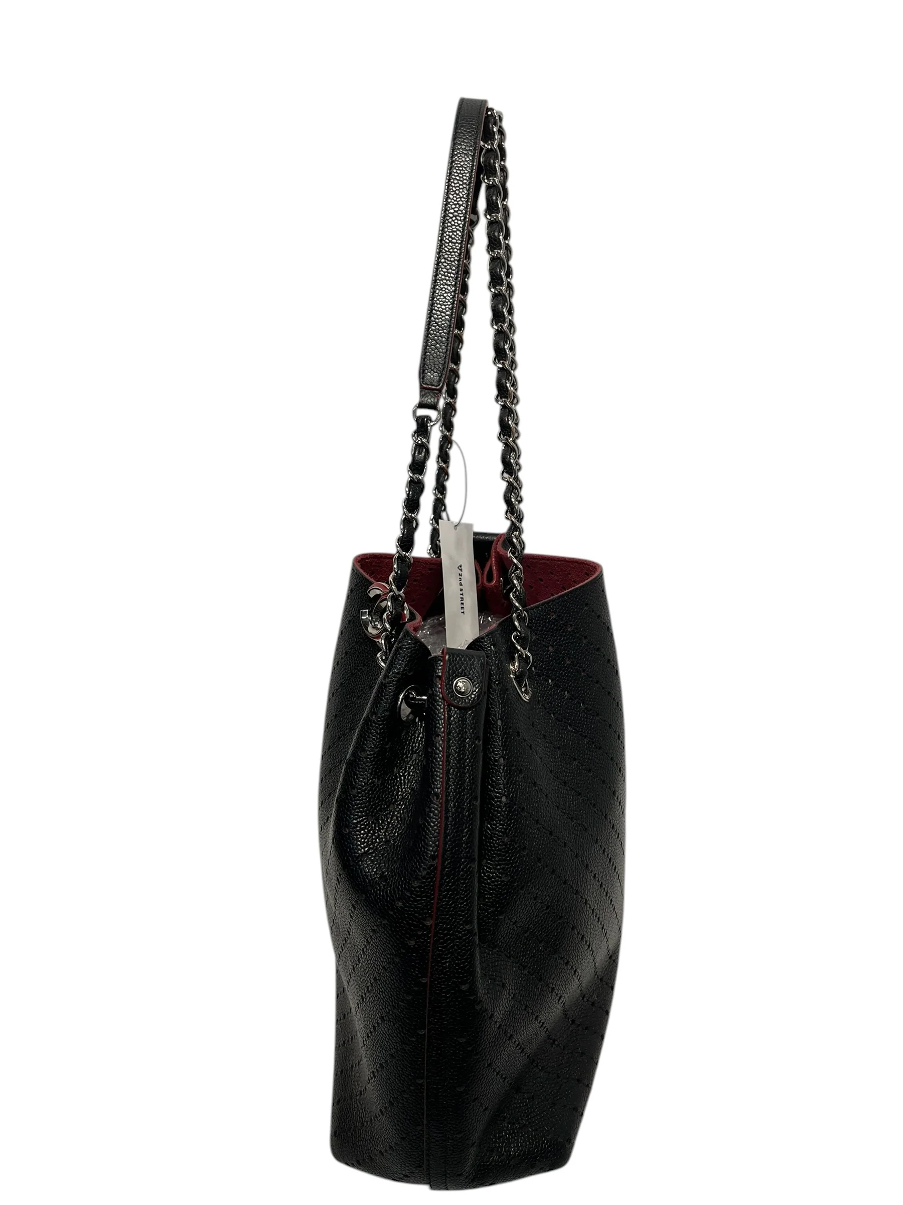CHANEL/Tote Bag/Leather/BLK/